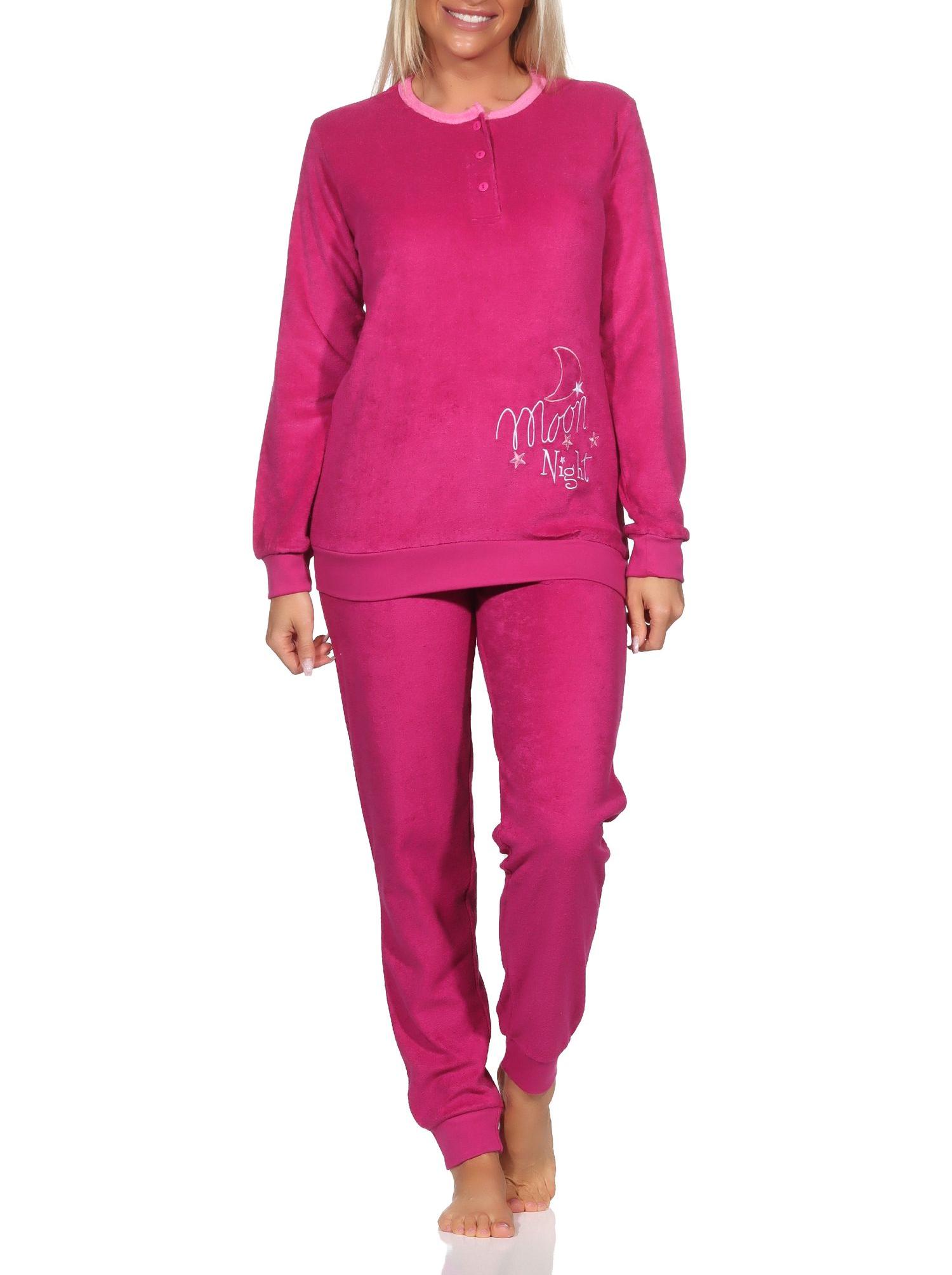 Normann Damen Frottee langarm Schlafanzug Homewear Pyjama  - auch in Übergrössen