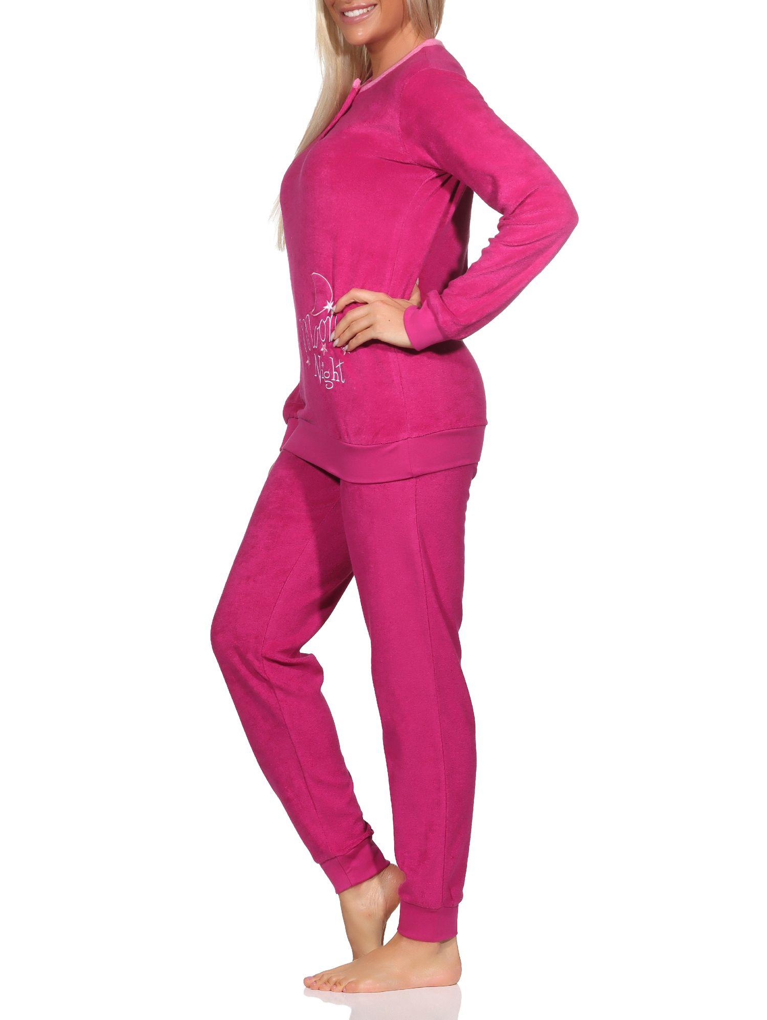 Normann Damen Frottee langarm Schlafanzug Homewear Pyjama  - auch in Übergrössen