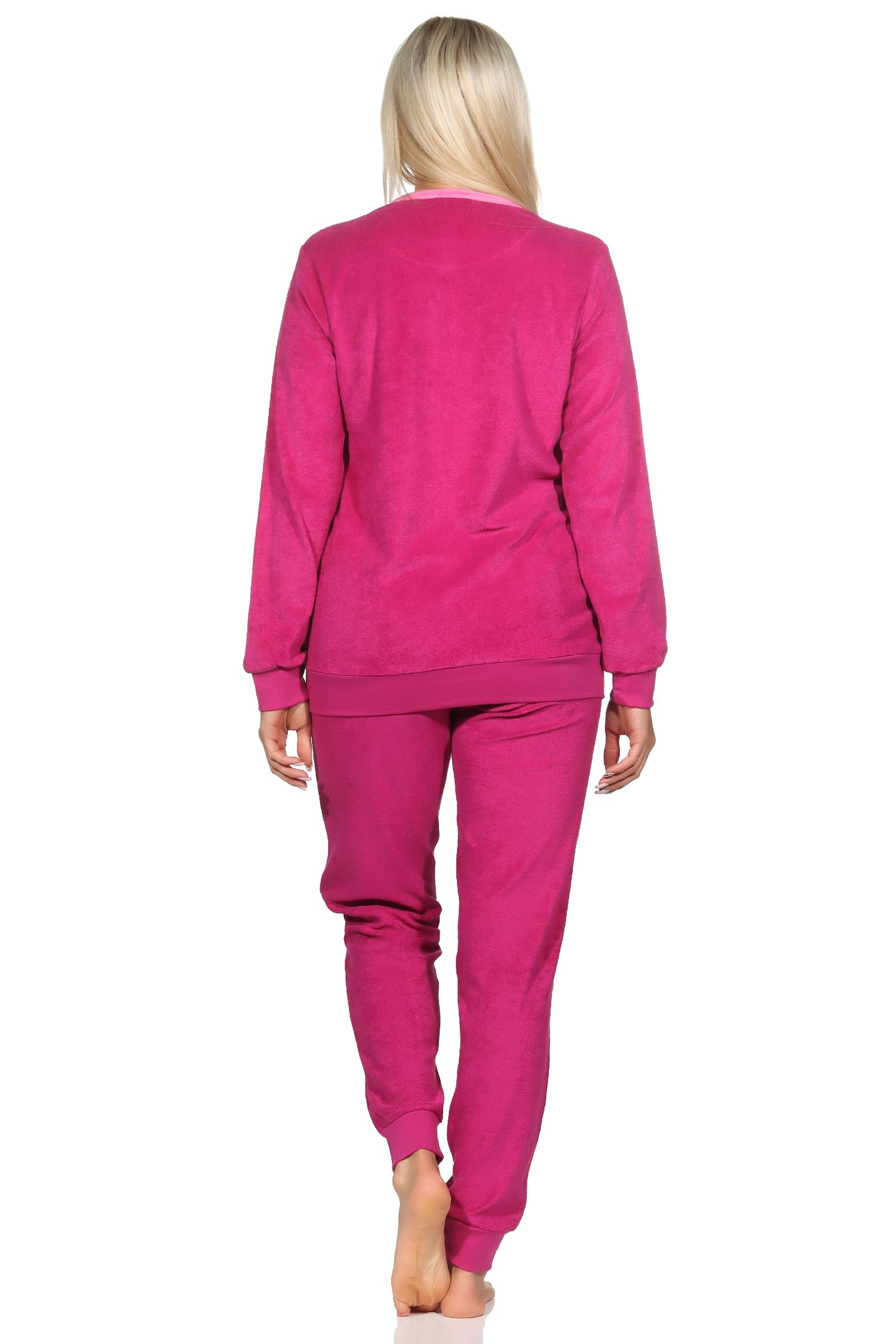 Normann Damen Frottee langarm Schlafanzug Homewear Pyjama  - auch in Übergrössen