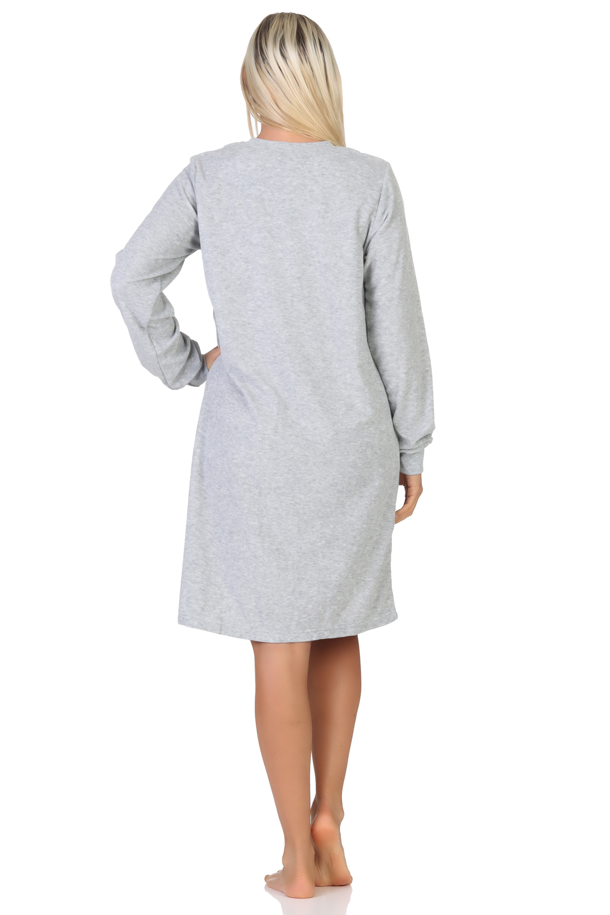 Normann Damen Frottee Nachthemd Hauskleid Loungewear mit Sternenmotiv - auch in Übergröße