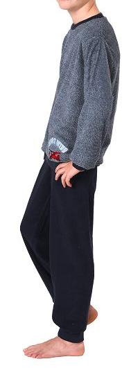 Warmer Jungen Frottee Pyjama / Schlafanzug mit Bündchen und Stickerei Warmer Jungen Frottee Pyjama / Schlafanzug mit Bündchen und Stickerei