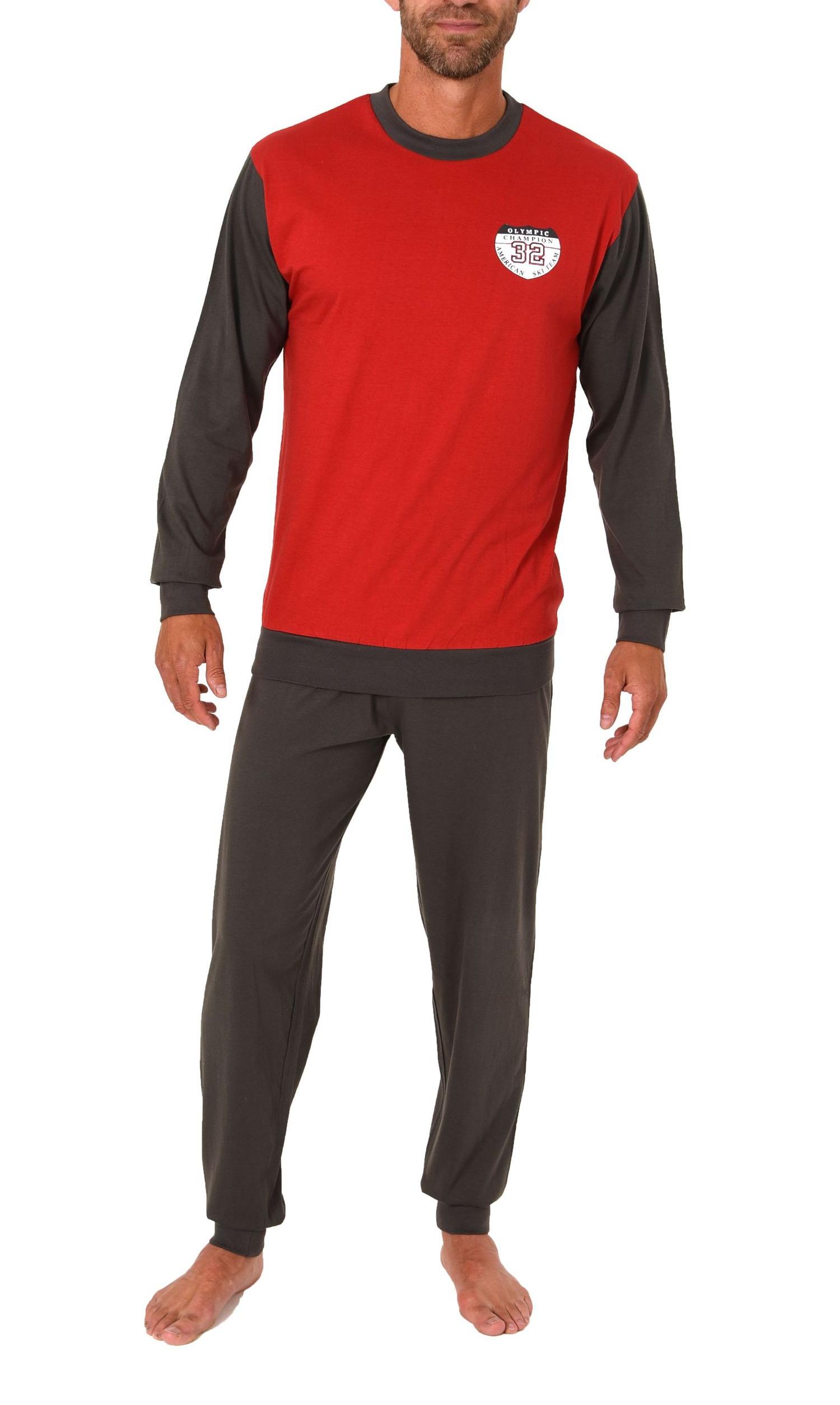 Lässiger Herren langarm Schlafanzug Homewear mit Bündchen Pyjama Hausanzug Lässiger Herren langarm Schlafanzug Homewear mit Bündchen Pyjama Hausanzug