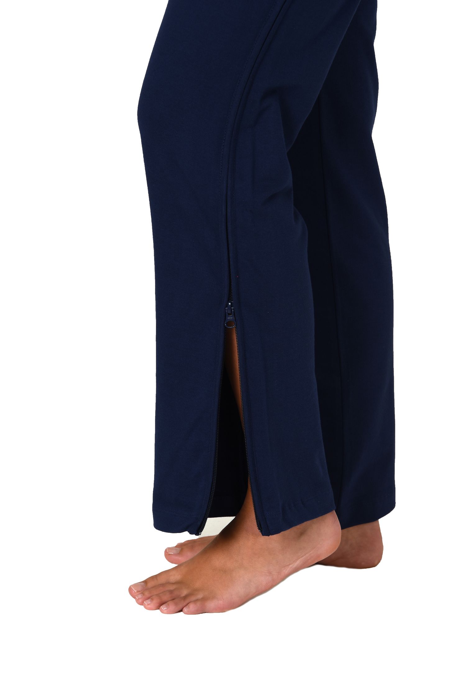 Damen Rehahose mit seitlichen Reißverschluß Jogginghose für Reha, Physio, Gipsbein