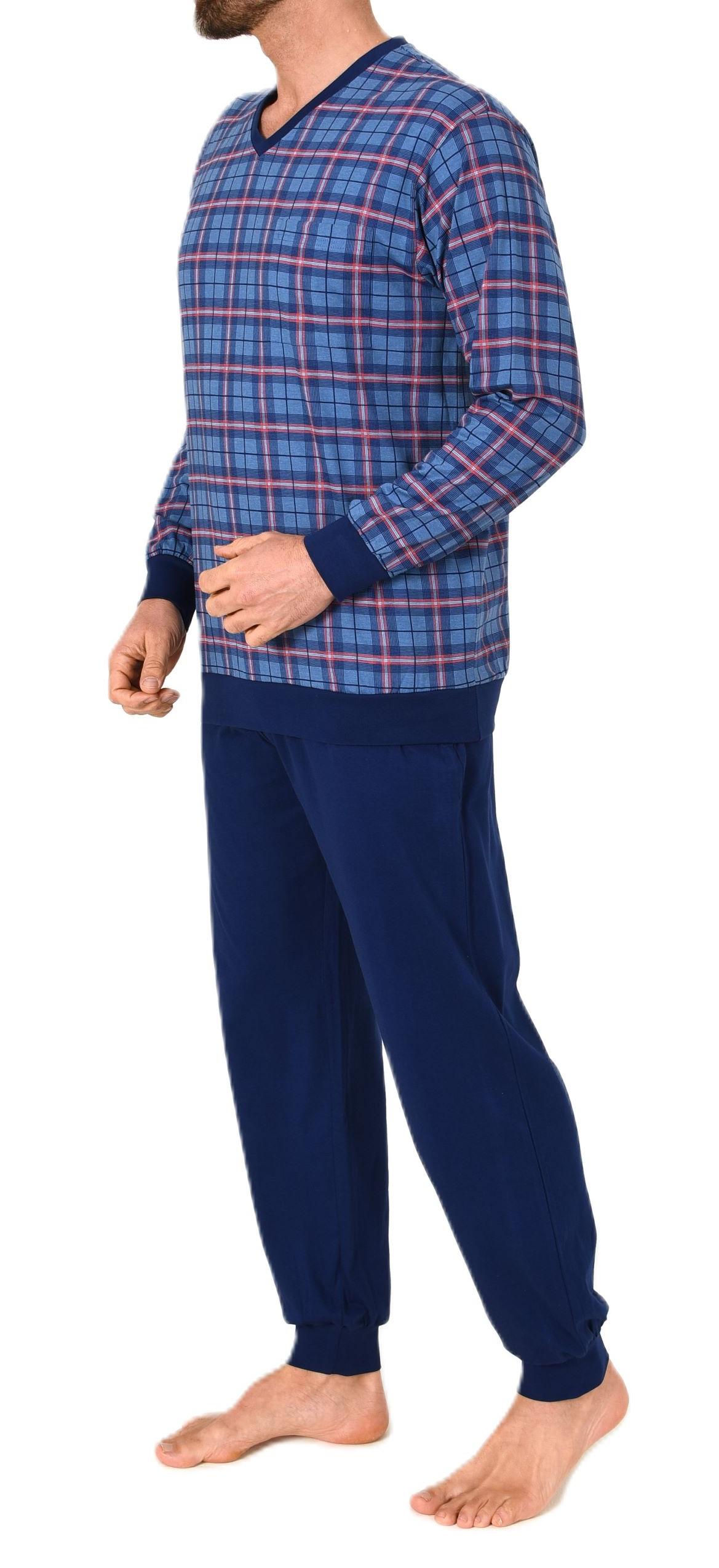 Normann Herren Langarm Schlafanzug mit Bündchen Pyjama Oberteil kariert-auch in Übergröße Normann Herren Langarm Schlafanzug mit Bündchen Pyjama Oberteil kariert-auch in Übergröße