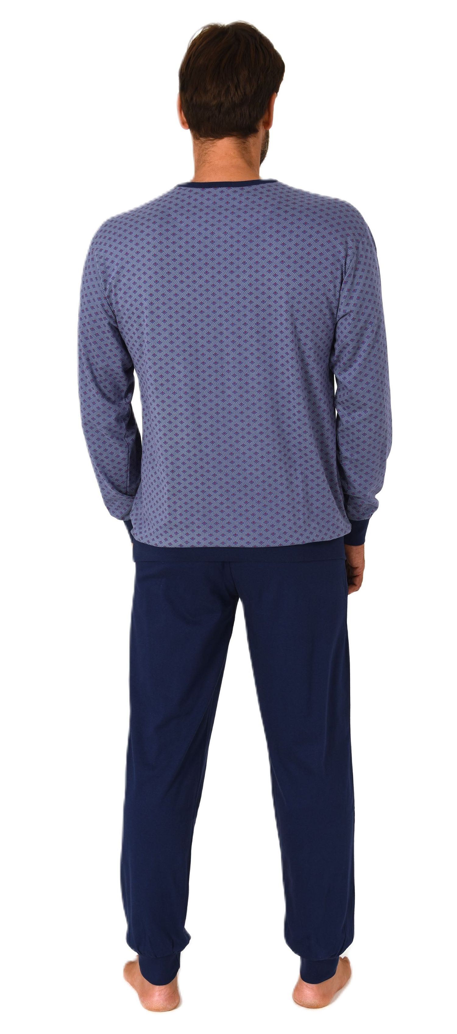 Normann Herren Schlafanzug lang mit Bündchen Pyjama aus 100 % Baumwolle in edler Optik Normann Herren Schlafanzug lang mit Bündchen Pyjama aus 100 % Baumwolle in edler Optik