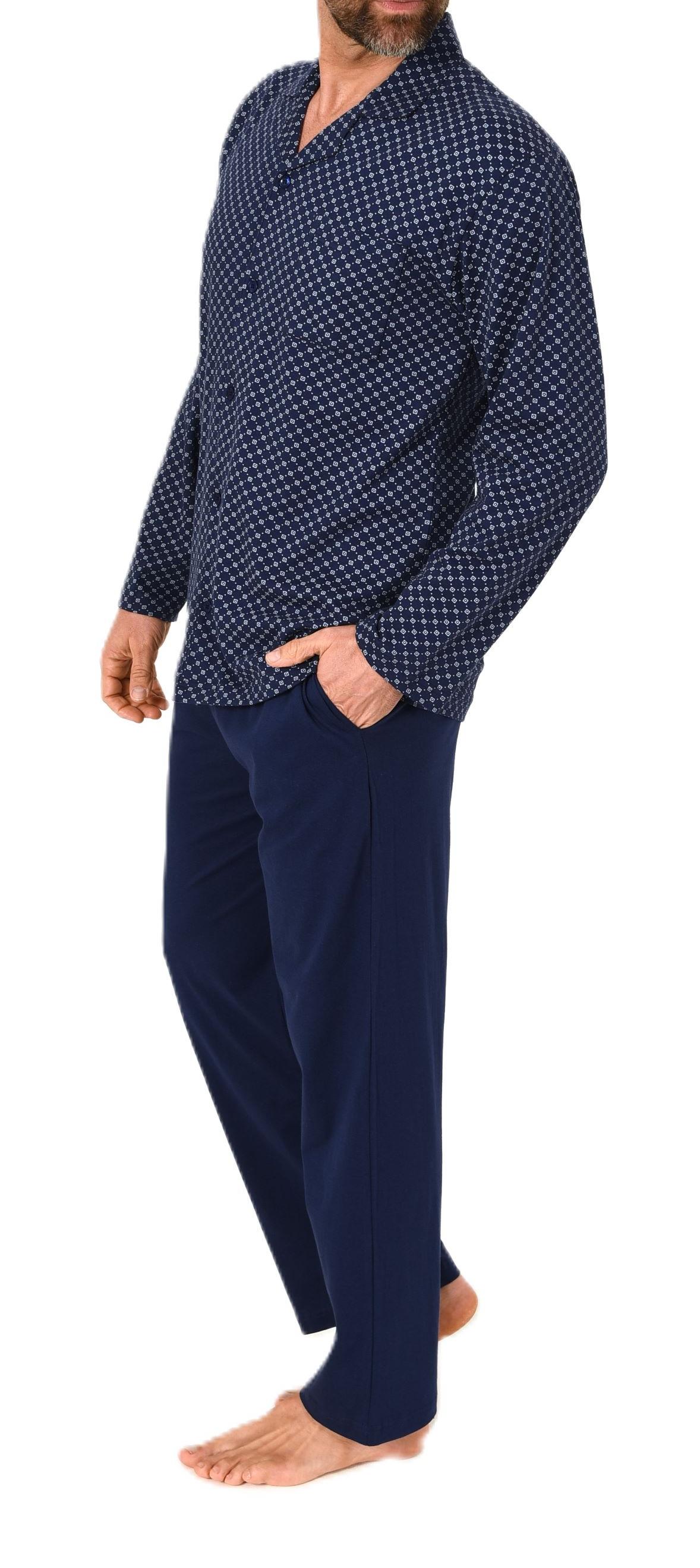 Normann Herren Langarm Schlafanzug Pyjama zum durchknöpfen, auch in Übergrössen Normann Herren Langarm Schlafanzug Pyjama zum durchknöpfen, auch in Übergrössen