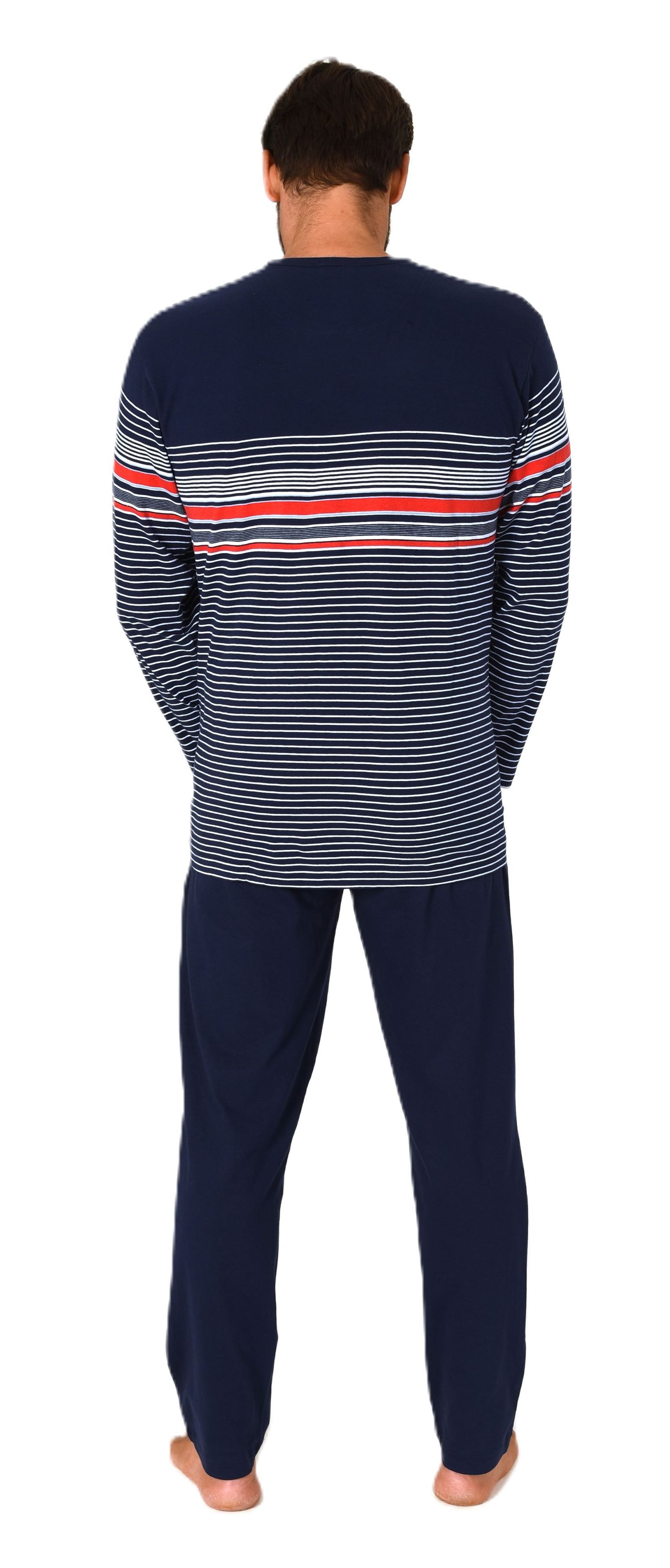 Normann Herren Schlafanzug Pyjama lang in eleganter Streifenoptik Normann Herren Schlafanzug Pyjama lang in eleganter Streifenoptik – auch in Übergröße