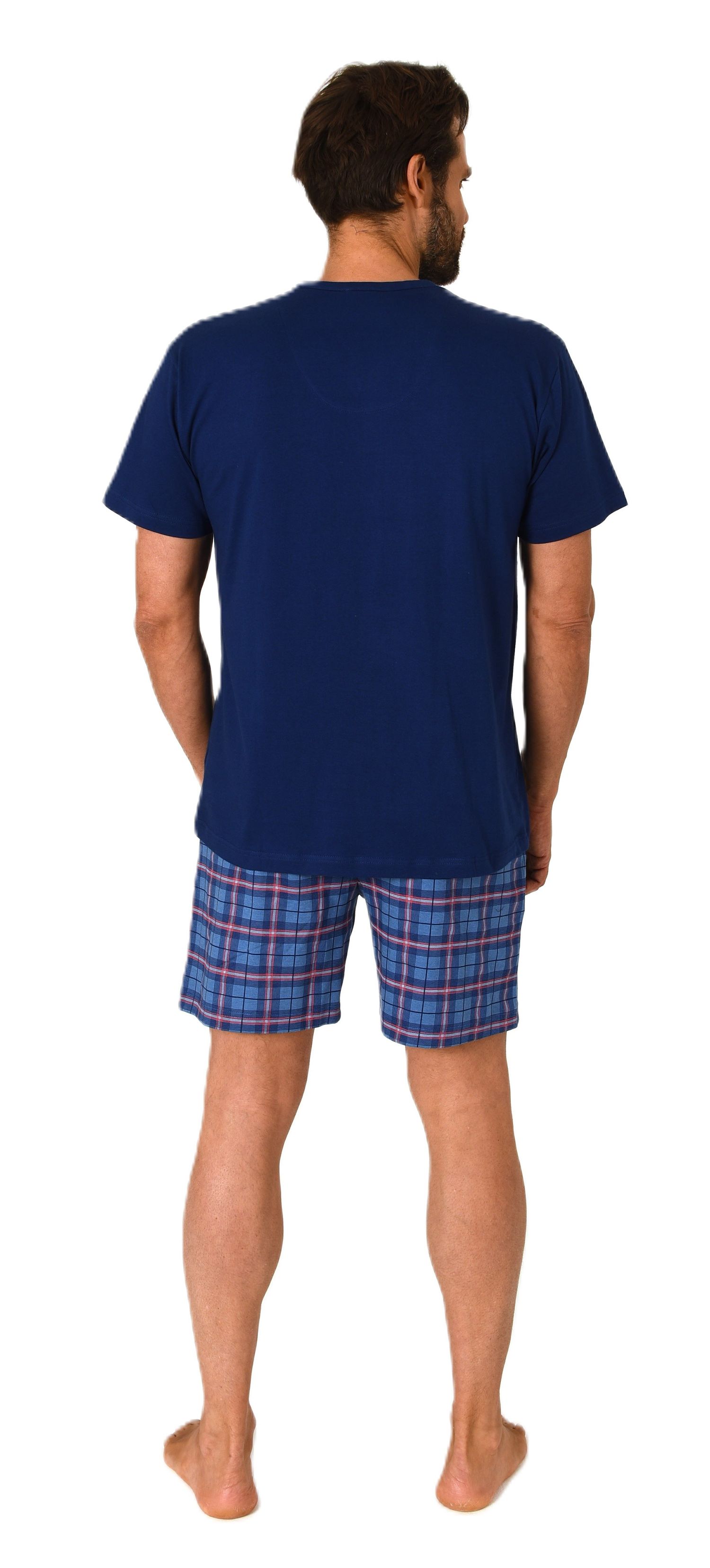 Normann Herren kurzarm Schlafanzug Shorty Pyjama Hose in Karo Optik - auch in Übergrößen