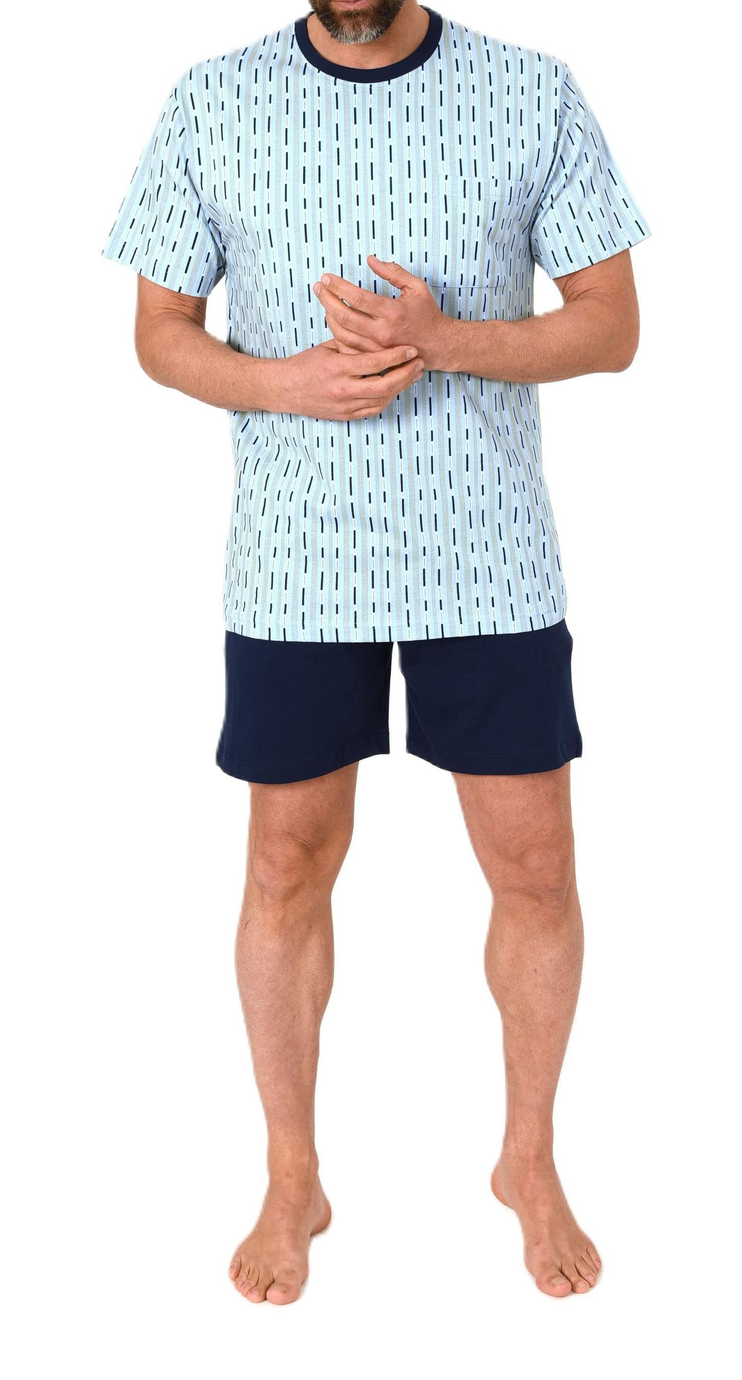 Normann Herren kurzarm Schlafanzug Shorty Pyjama
