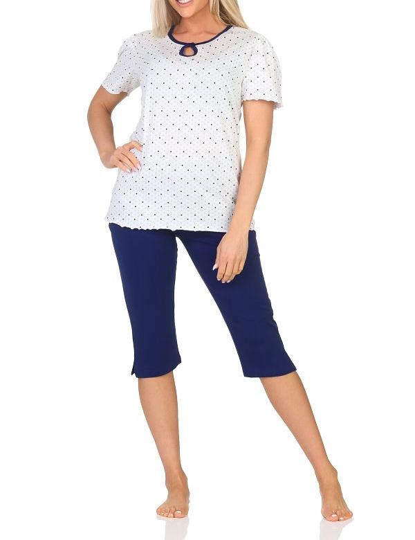 Normann Damen Capri Schlafanzug kurzarm Shorty in Tupfen Punkte Optik – auch in Übergröße Normann Damen Capri Schlafanzug kurzarm Shorty in Tupfen Punkte Optik – auch in Übergröße