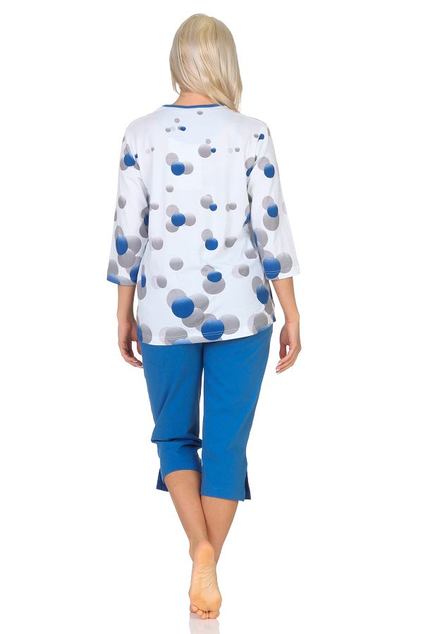 Normann Damen kurzarm Schlafanzug Capri Pyjama in Tupfen-Punkte Optik - auch in Übergröße Normann Damen kurzarm Schlafanzug Capri Pyjama in Tupfen-Punkte Optik - auch in Übergröße