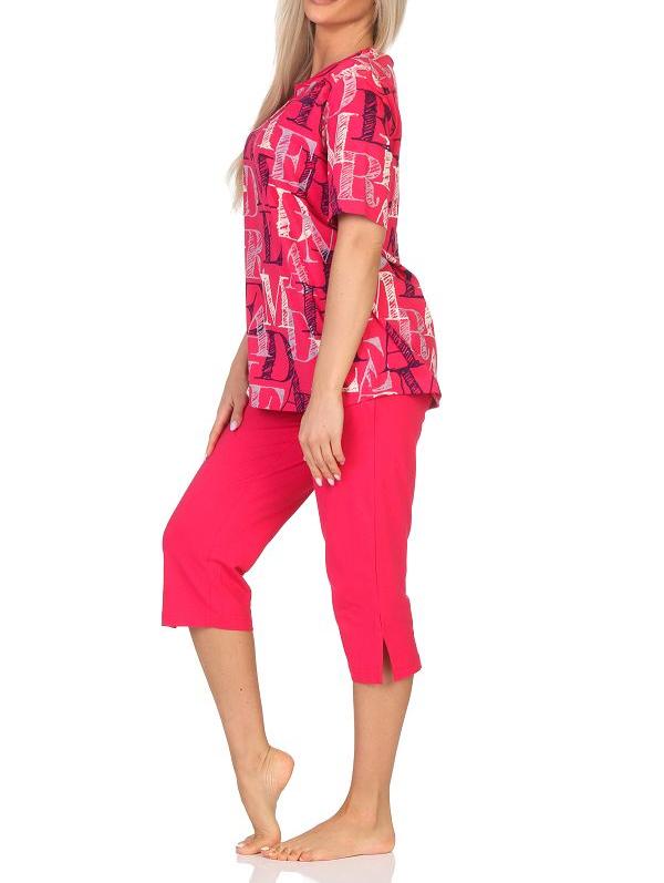 Normann Damen kurzarm Capri Schlafanzug Shorty Pyjama - auch in Übergrössen