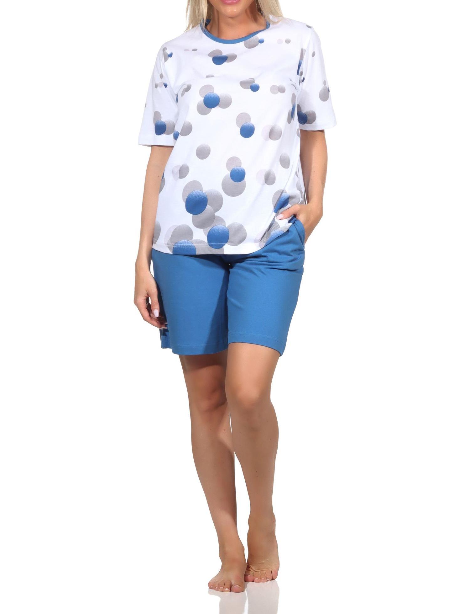 Normann Damen kurzarm Schlafanzug Shorty Pyjama in Tupfen-Punkte Optik - auch in Übergröße Normann Damen kurzarm Schlafanzug Shorty Pyjama in Tupfen-Punkte Optik - auch in Übergröße