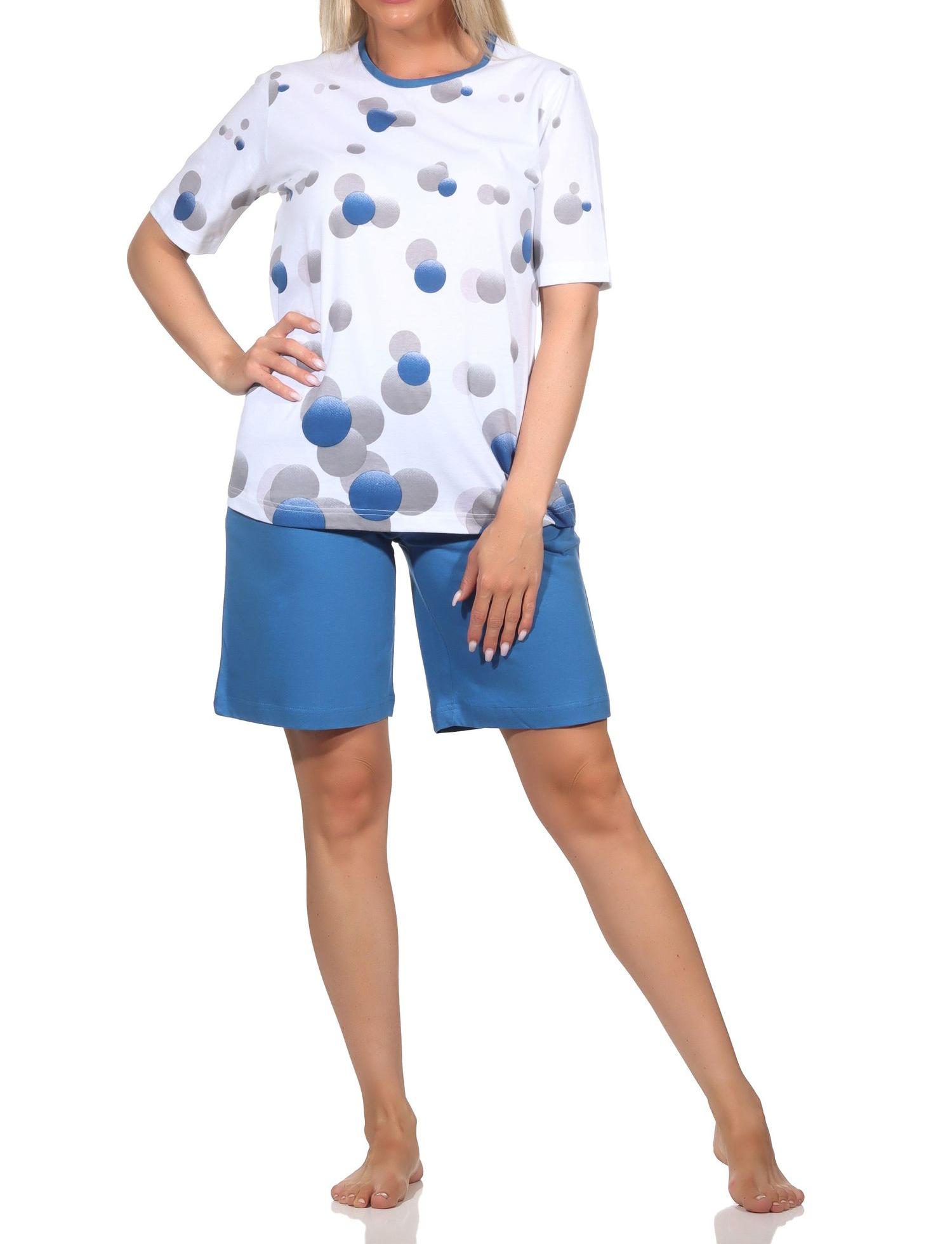 Normann Damen kurzarm Schlafanzug Shorty Pyjama in Tupfen-Punkte Optik - auch in Übergröße Normann Damen kurzarm Schlafanzug Shorty Pyjama in Tupfen-Punkte Optik - auch in Übergröße