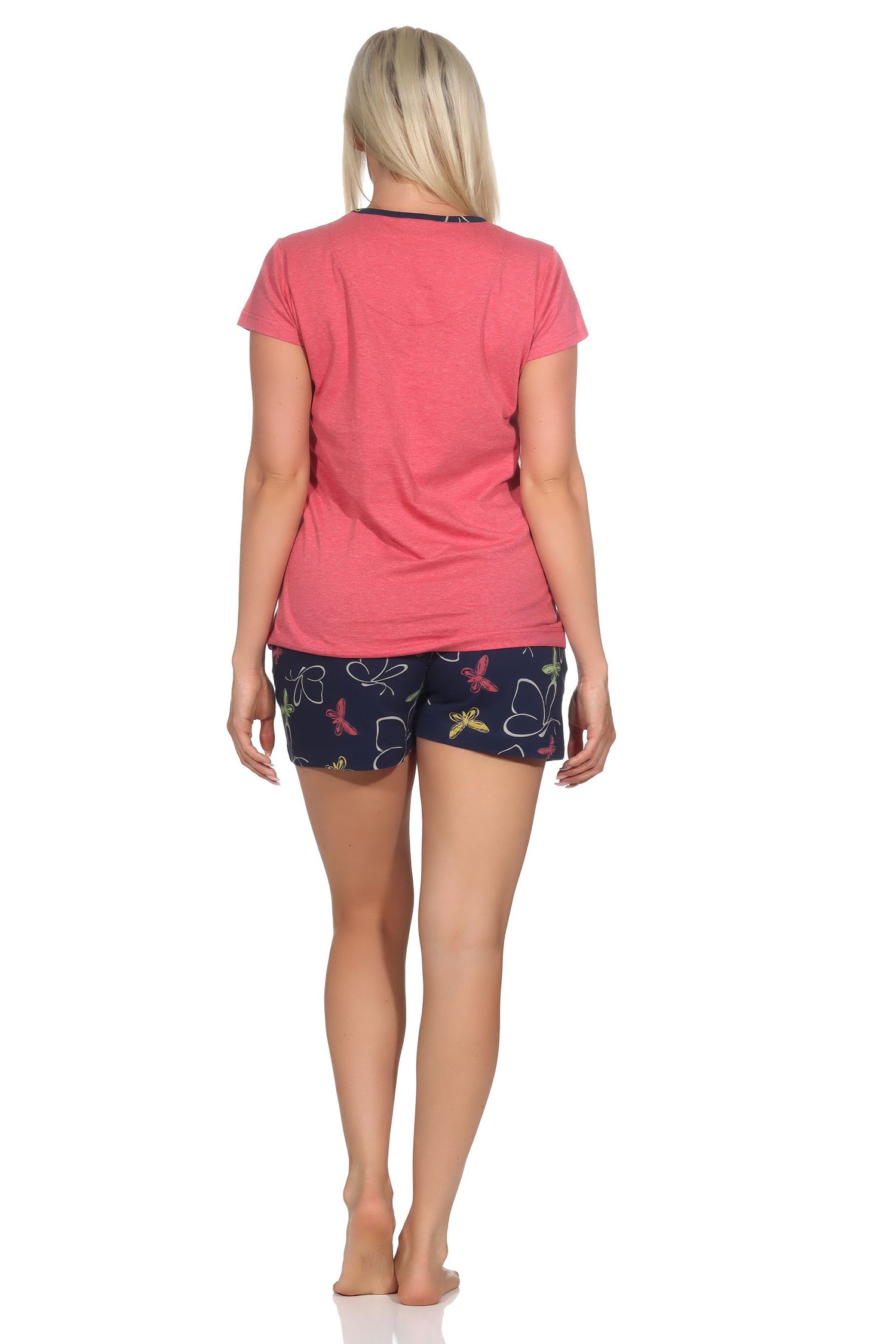 Normann Damen kurzarm Schlafanzug Shorty mit Schmetterling als Motiv - auch in Übergröße Normann Damen kurzarm Schlafanzug Shorty mit Schmetterling als Motiv - auch in Übergröße