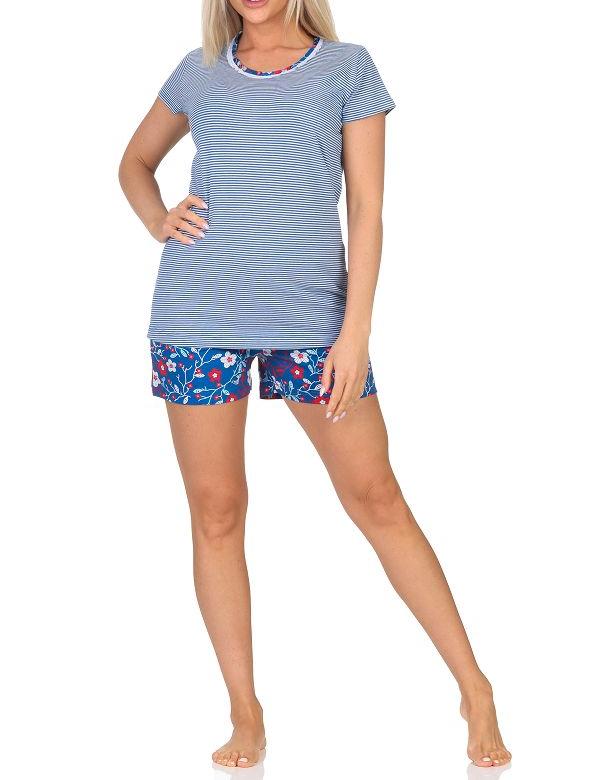 Normann Damen kurzarm Schlafanzug Shorty, Pyjama Oberteil gestreift - auch in Übergrößen Normann Damen kurzarm Schlafanzug Shorty, Pyjama Oberteil gestreift - auch in Übergrößen