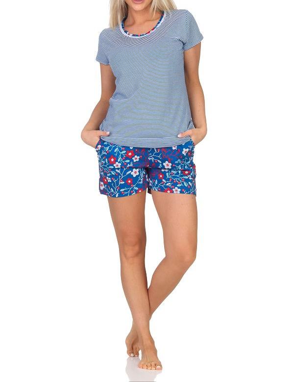 Normann Damen kurzarm Schlafanzug Shorty, Pyjama Oberteil gestreift - auch in Übergrößen Normann Damen kurzarm Schlafanzug Shorty, Pyjama Oberteil gestreift - auch in Übergrößen