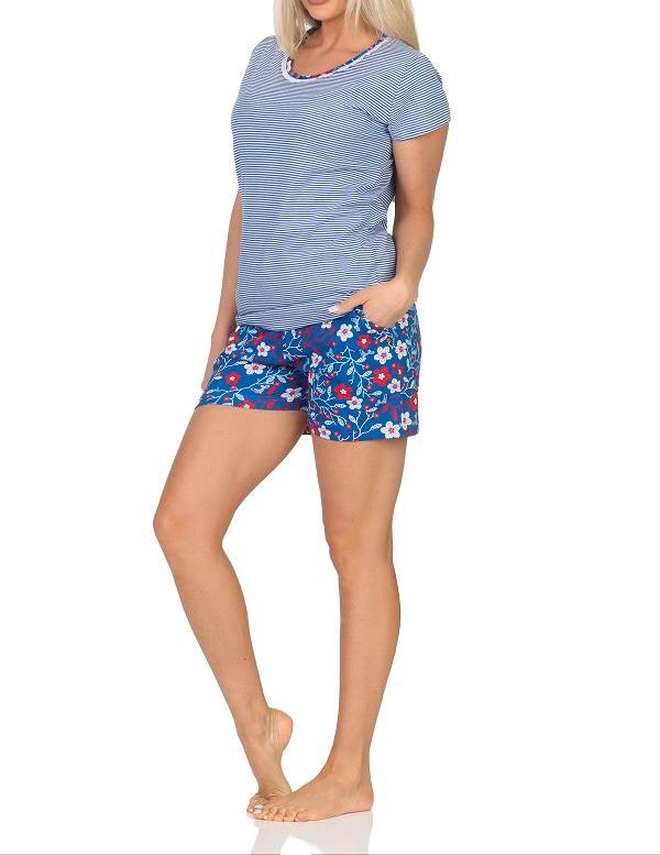 Normann Damen kurzarm Schlafanzug Shorty, Pyjama Oberteil gestreift - auch in Übergrößen Normann Damen kurzarm Schlafanzug Shorty, Pyjama Oberteil gestreift - auch in Übergrößen