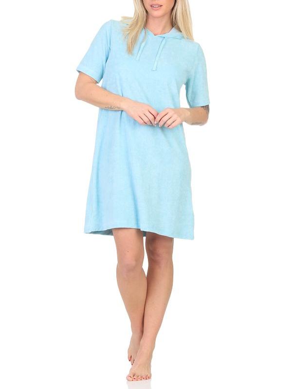 Normann Damen Frottee kurzarm Nachthemd – ideal auch als Beachwear oder Homewear