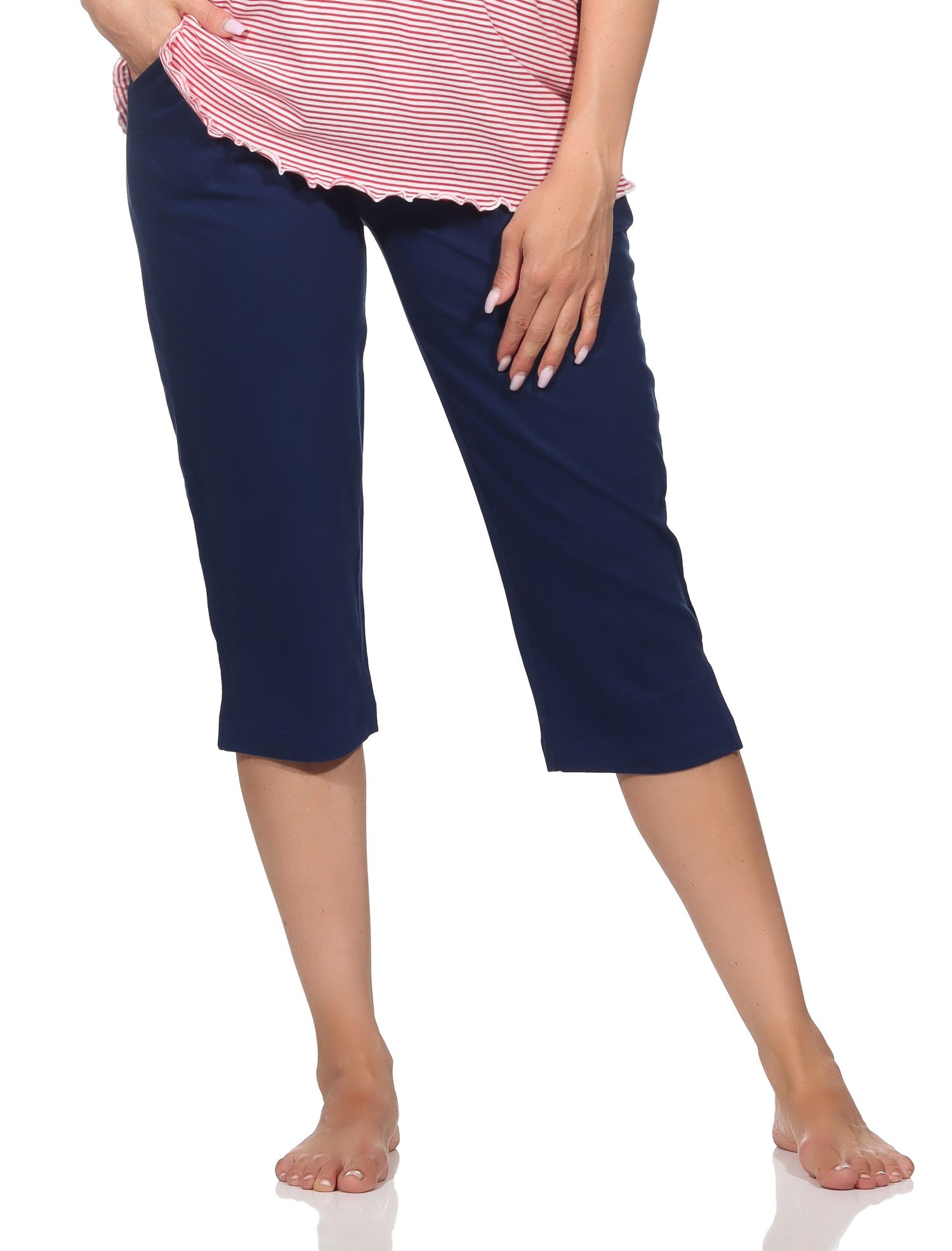 Damen Schlafanzug Pyjama Capri-Hose 3/4-lang - Mix & Match - perfekt zu kombinieren