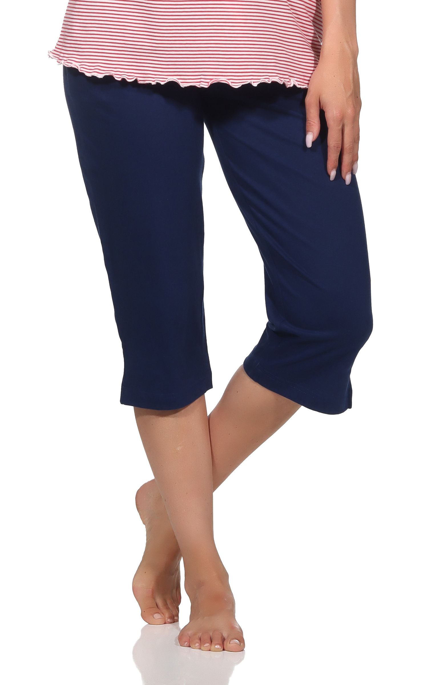 Damen Schlafanzug Pyjama Capri-Hose 3/4-lang - Mix & Match - perfekt zu kombinieren