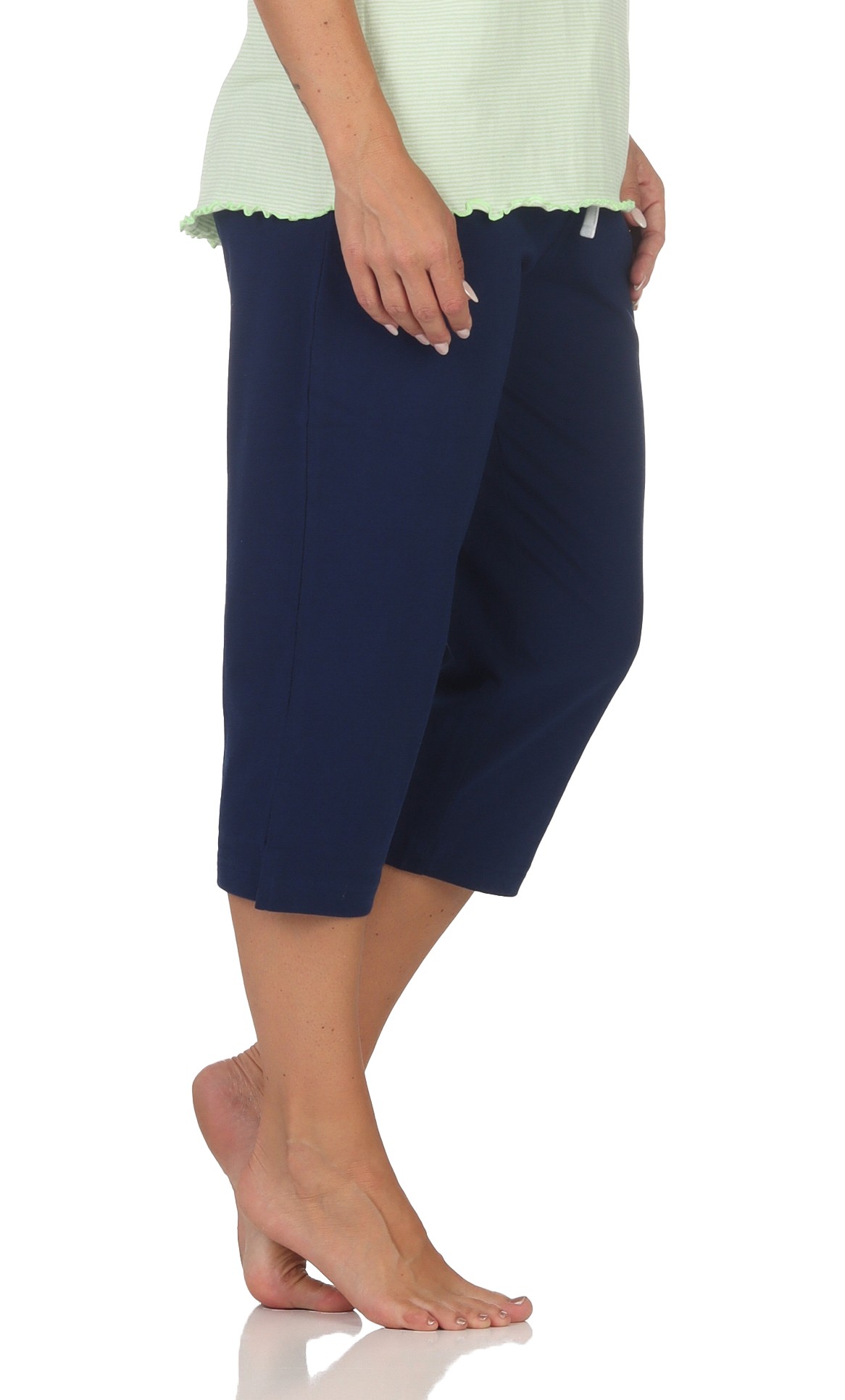 Damen Schlafanzug Pyjama Capri-Hose 3/4-lang - Mix & Match - perfekt zu kombinieren
