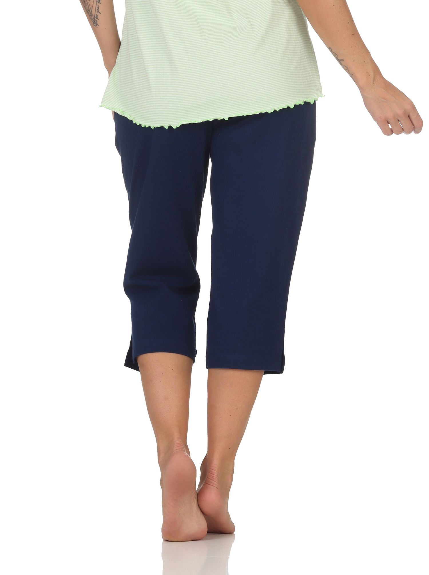 Damen Schlafanzug Pyjama Capri-Hose 3/4-lang - Mix & Match - perfekt zu kombinieren