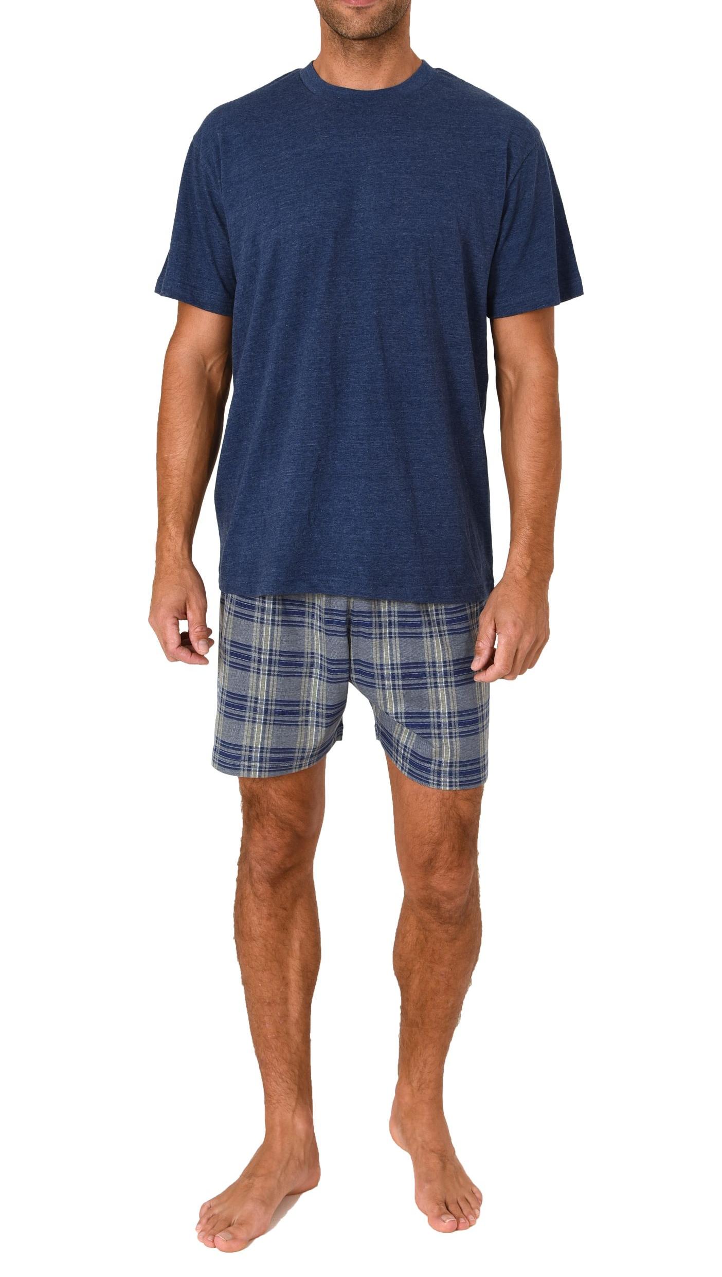 Normann Herren kurzarm Schlafanzug Shorty Pyjama Hose in Karo Optik Normann Herren kurzarm Schlafanzug Shorty Pyjama Hose in Karo Optik