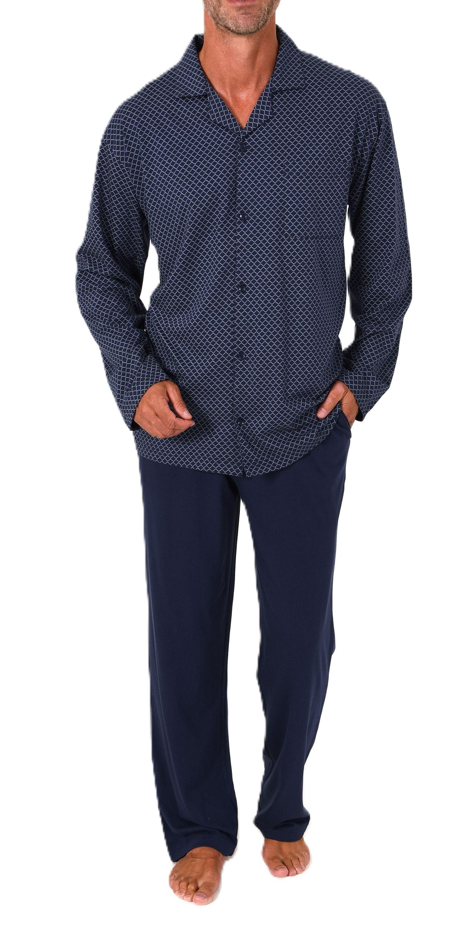 Normann Herren Langarm Schlafanzug Jersey Pyjama zum durchknöpfen, auch in Übergrössen Normann Herren Langarm Schlafanzug Jersey Pyjama zum durchknöpfen, auch in Übergrössen