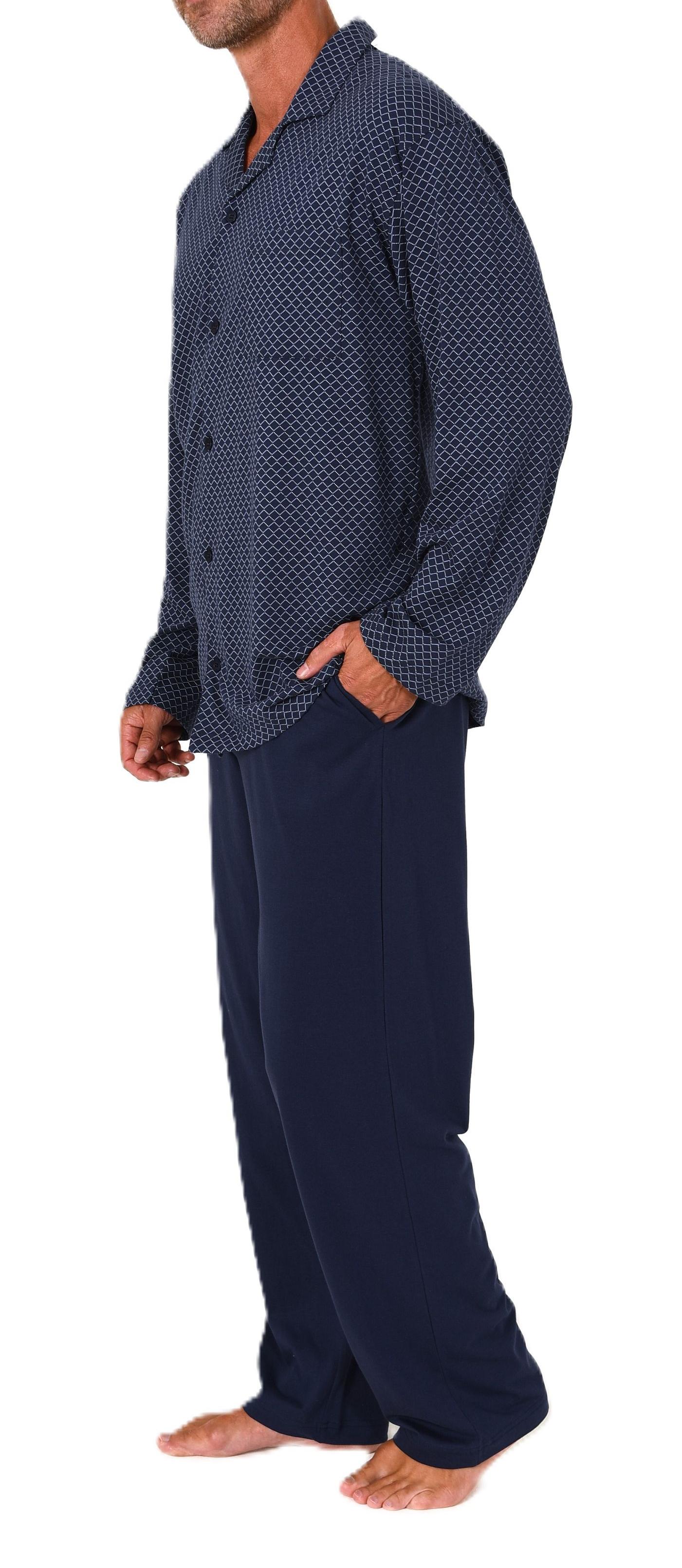 Normann Herren Langarm Schlafanzug Jersey Pyjama zum durchknöpfen, auch in Übergrössen Normann Herren Langarm Schlafanzug Jersey Pyjama zum durchknöpfen, auch in Übergrössen