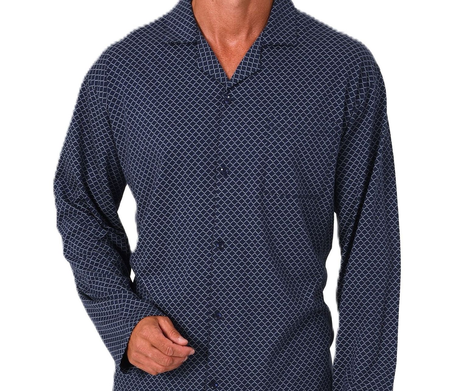 Normann Herren Langarm Schlafanzug Jersey Pyjama zum durchknöpfen, auch in Übergrössen Normann Herren Langarm Schlafanzug Jersey Pyjama zum durchknöpfen, auch in Übergrössen