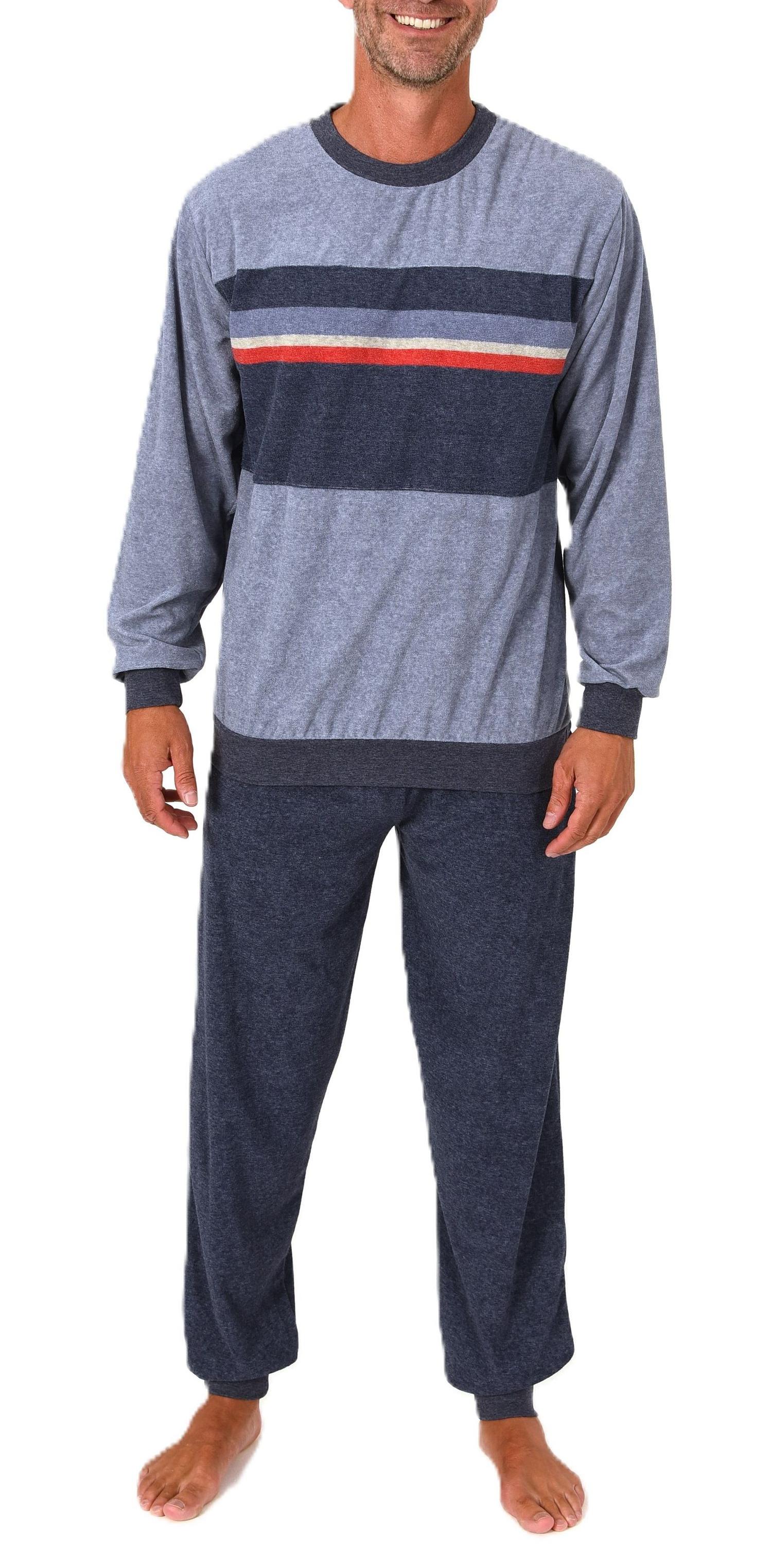 Normann Herren Frottee langarm Schlafanzug mit Bündchen – Pyjama auch in Übergröße Normann Herren Frottee langarm Schlafanzug mit Bündchen – Pyjama auch in Übergröße