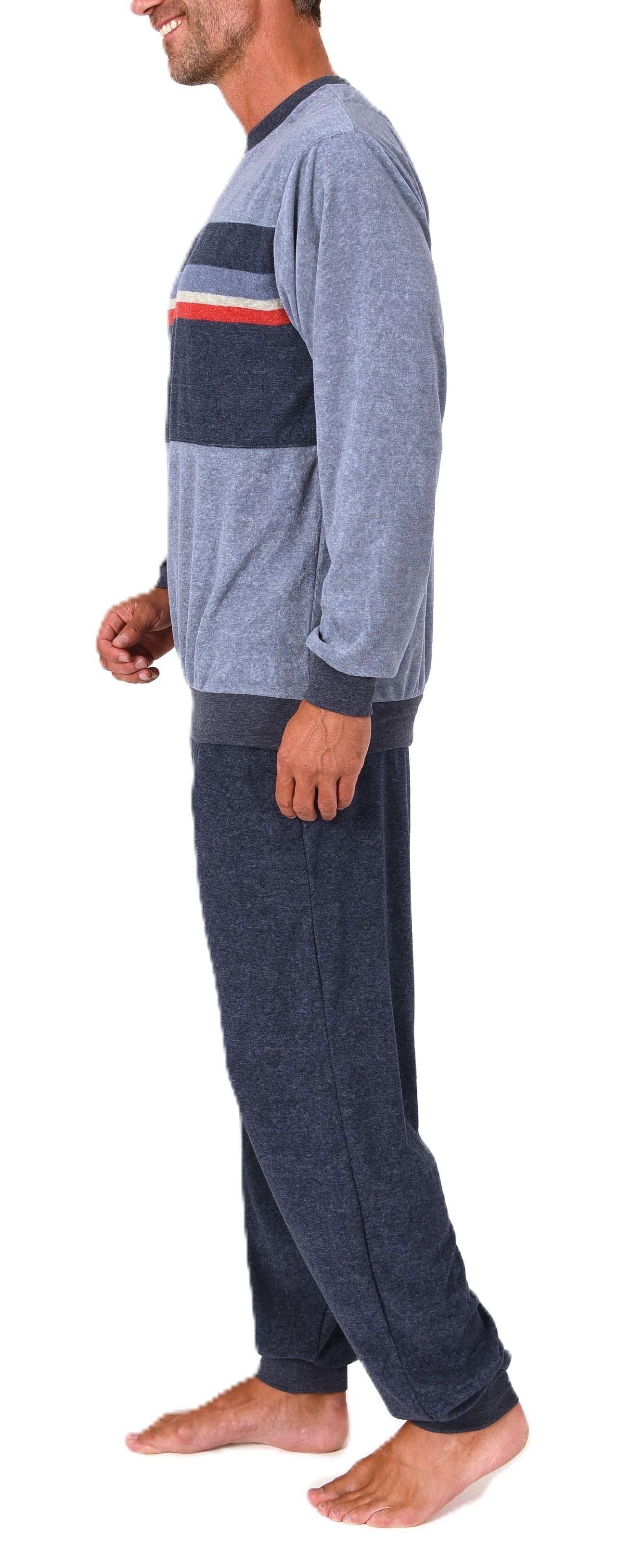 Normann Herren Frottee langarm Schlafanzug mit Bündchen – Pyjama auch in Übergröße Normann Herren Frottee langarm Schlafanzug mit Bündchen – Pyjama auch in Übergröße