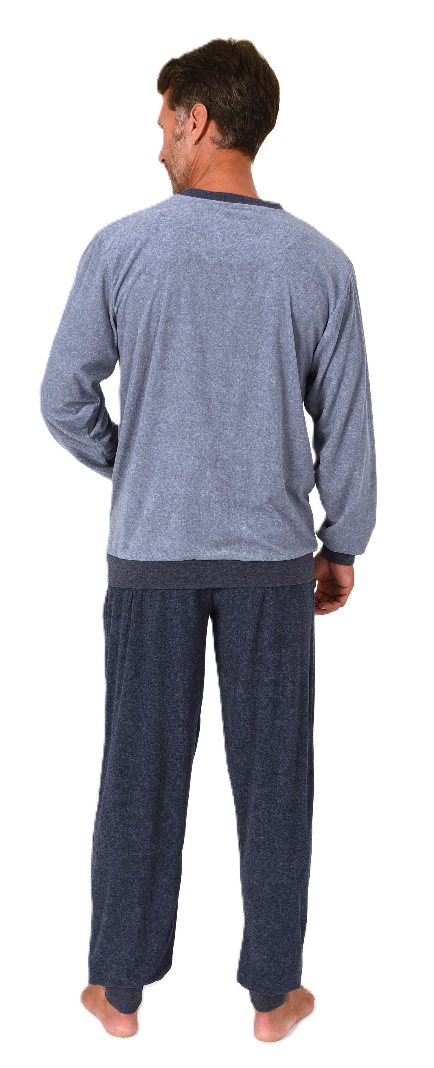Normann Herren Frottee langarm Schlafanzug mit Bündchen – Pyjama auch in Übergröße Normann Herren Frottee langarm Schlafanzug mit Bündchen – Pyjama auch in Übergröße