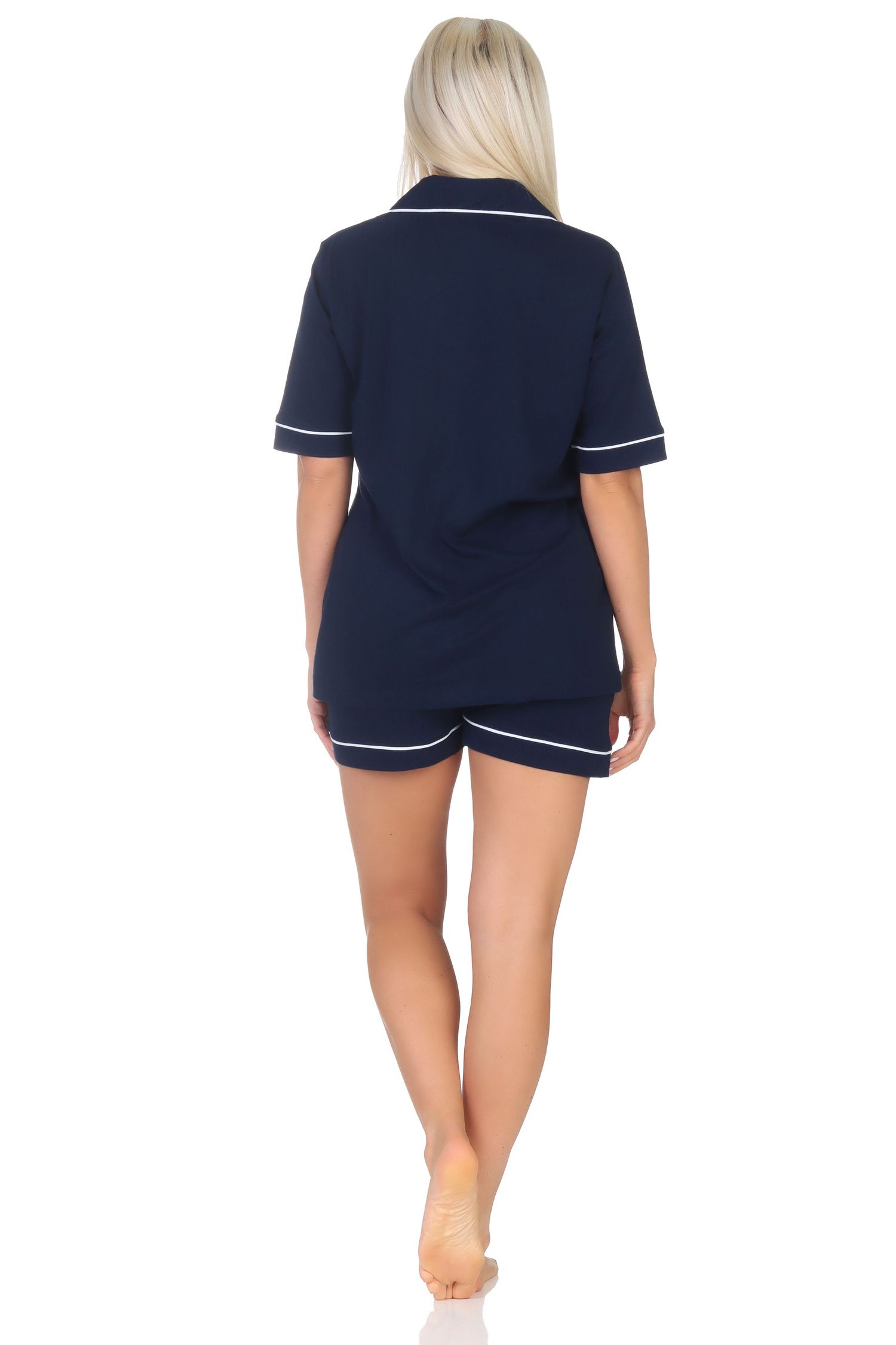 Normann Damen kurzarm Shorty Pyjama in klassischen Style aus Jersey – auch in Übergröße Normann Damen kurzarm Shorty Pyjama in klassischen Style aus Jersey – auch in Übergröße