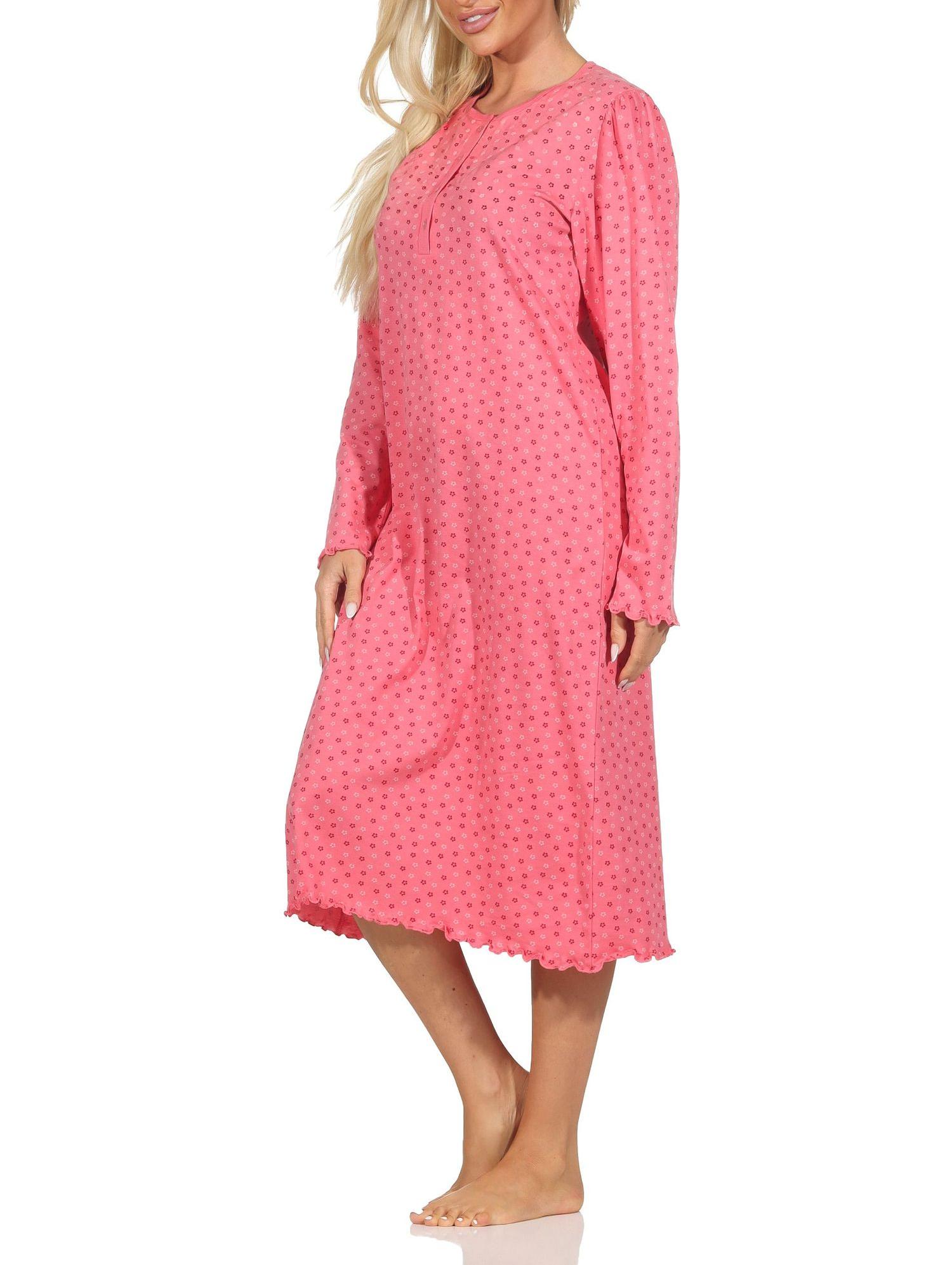 Normann Damen langarm Nachthemd im klassisch eleganten Design