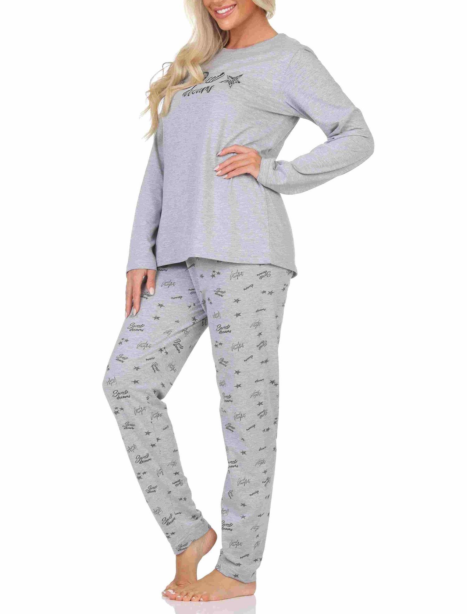 Normann Damen Schlafanzug Pyjama langarm in Sterne Optik Normann Damen Schlafanzug Pyjama langarm in Sterne Optik