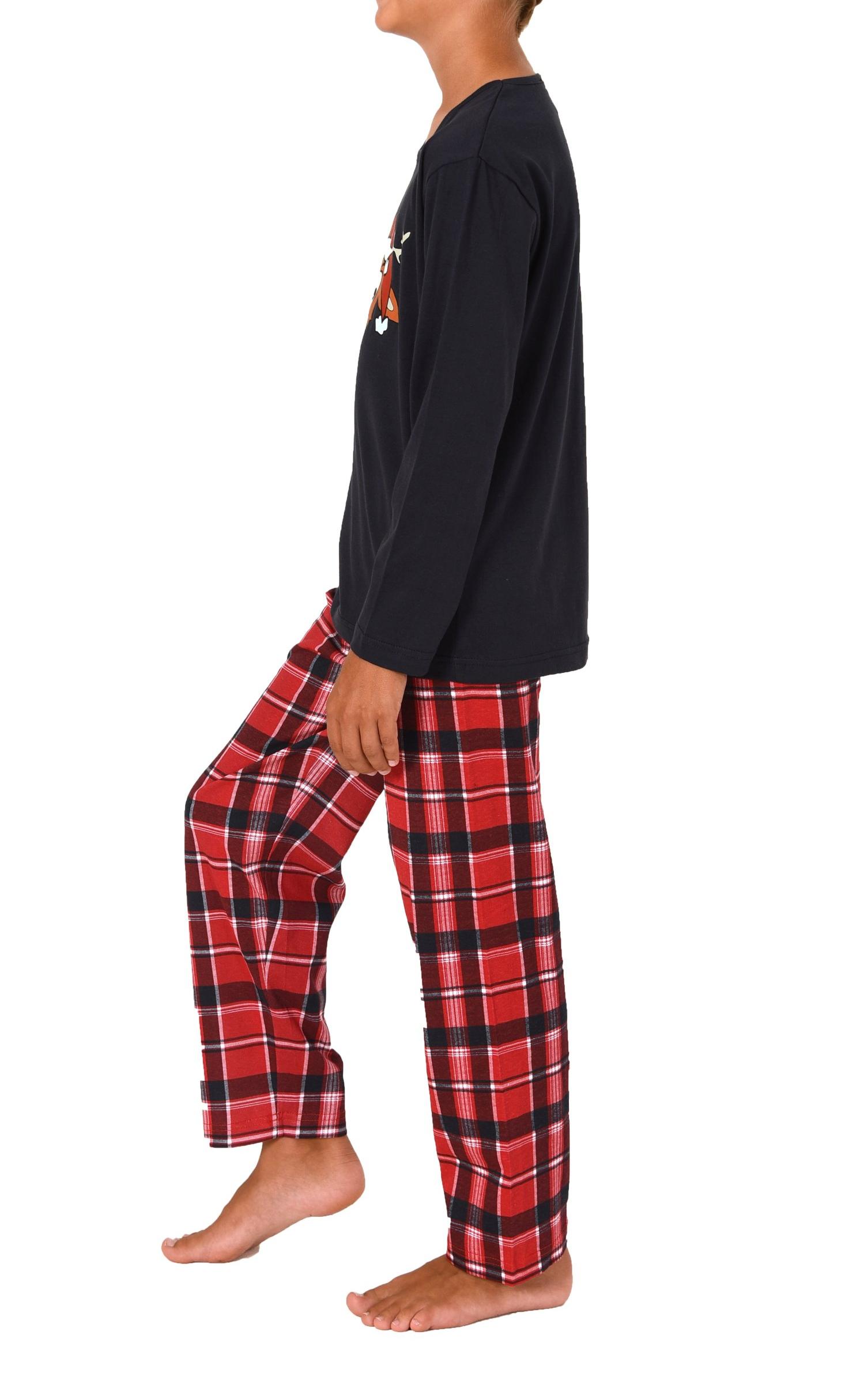 Normann Kinder UNISEX langarm Weihnachts Schlafanzug Pyjama mit lustigen Renntier Motiv Normann Kinder UNISEX langarm Weihnachts Schlafanzug Pyjama mit lustigen Renntier Motiv