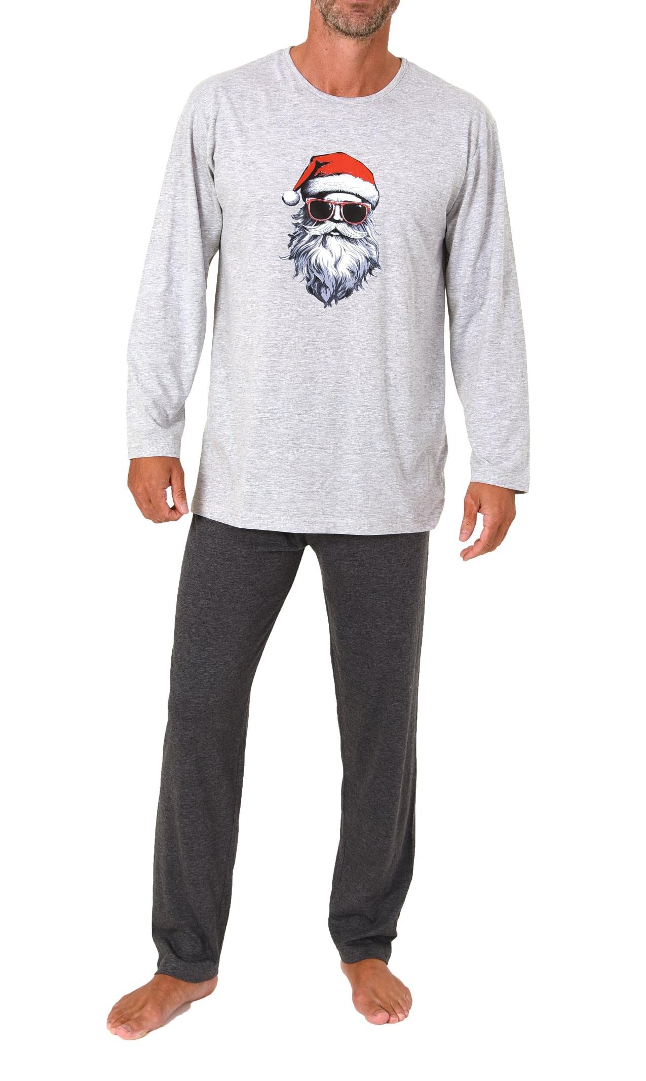 Normann Herren langarm Weihnachts Schlafanzug Pyjama mit lustigen Nikolaus Motiv Normann Herren langarm Weihnachts Schlafanzug Pyjama mit lustigen Nikolaus Motiv