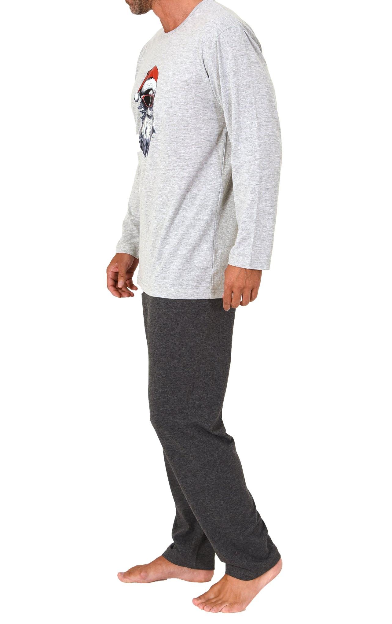 Normann Herren langarm Weihnachts Schlafanzug Pyjama mit lustigen Nikolaus Motiv Normann Herren langarm Weihnachts Schlafanzug Pyjama mit lustigen Nikolaus Motiv