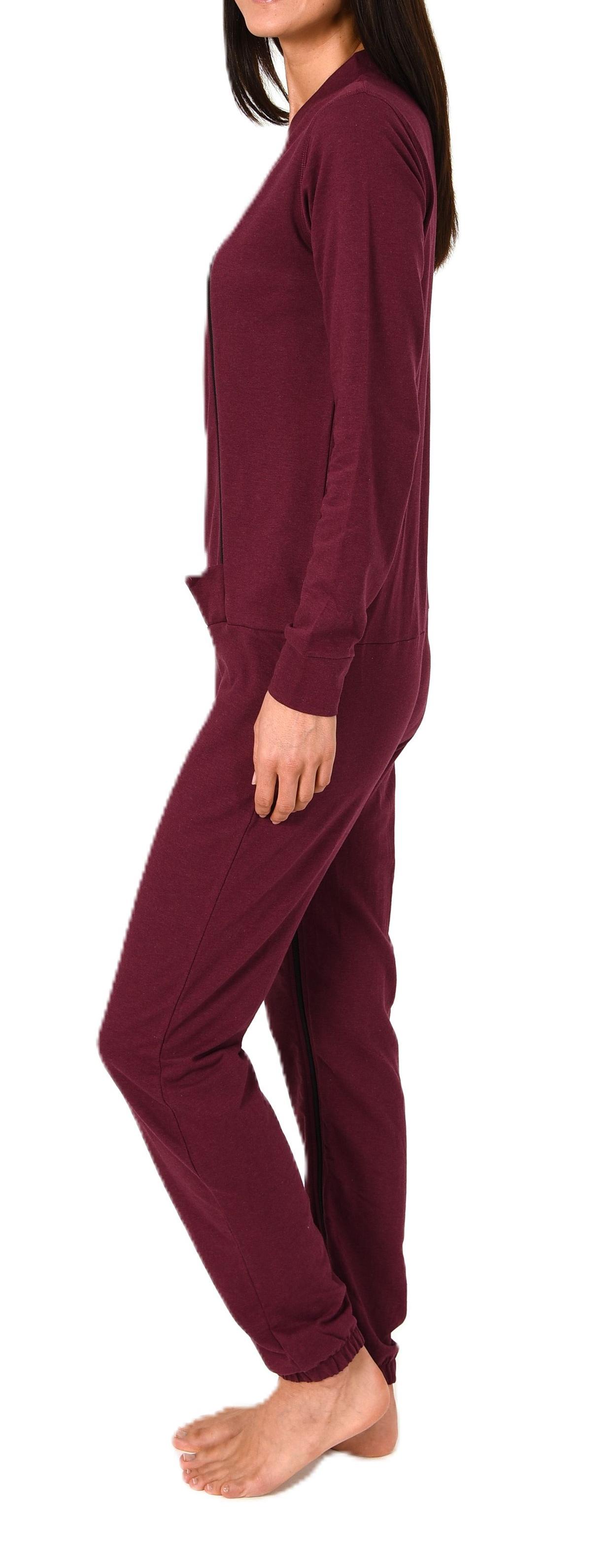 Damen Pflegeoverall langarm Einteiler Schlafanzug mit Reissverschluss Vorne und am Bein Damen Pflegeoverall langarm Einteiler Schlafanzug mit Reissverschluss Vorne und am Bein