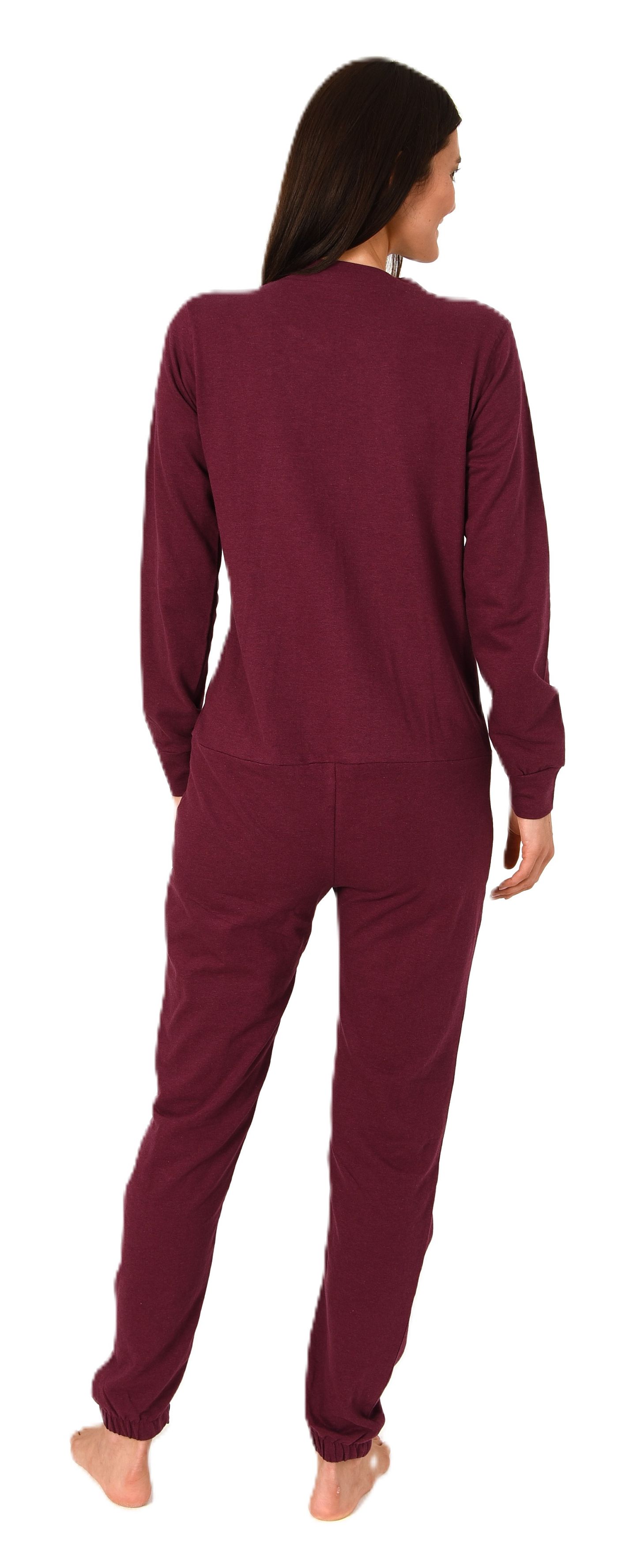 Damen Pflegeoverall langarm Einteiler Schlafanzug mit Reissverschluss Vorne und am Bein Damen Pflegeoverall langarm Einteiler Schlafanzug mit Reissverschluss Vorne und am Bein