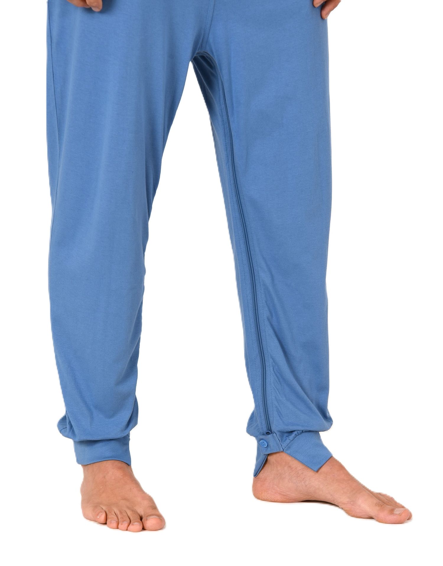 Herren Pflegeoverall kurzarm Schlafanzug mit langen Bein und Reißverschluss am Bein Herren Pflegeoverall kurzarm Schlafanzug mit langen Bein und Reißverschluss am Bein