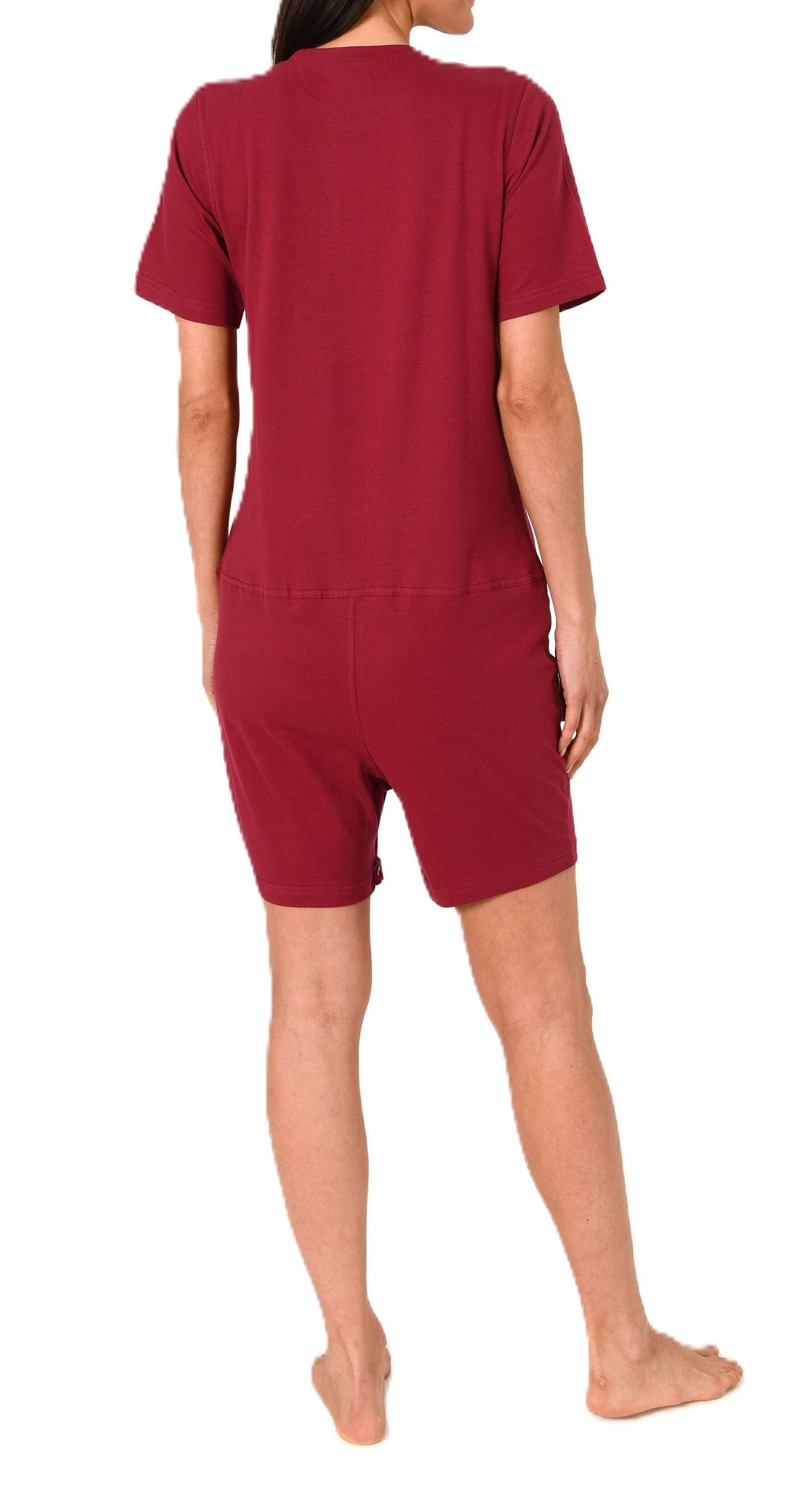 Damen Pflegeoverall kurzarm Einteiler Schlafanzug mit Reißverschluss am Bein Damen Pflegeoverall kurzarm Einteiler Schlafanzug mit Reißverschluss am Bein