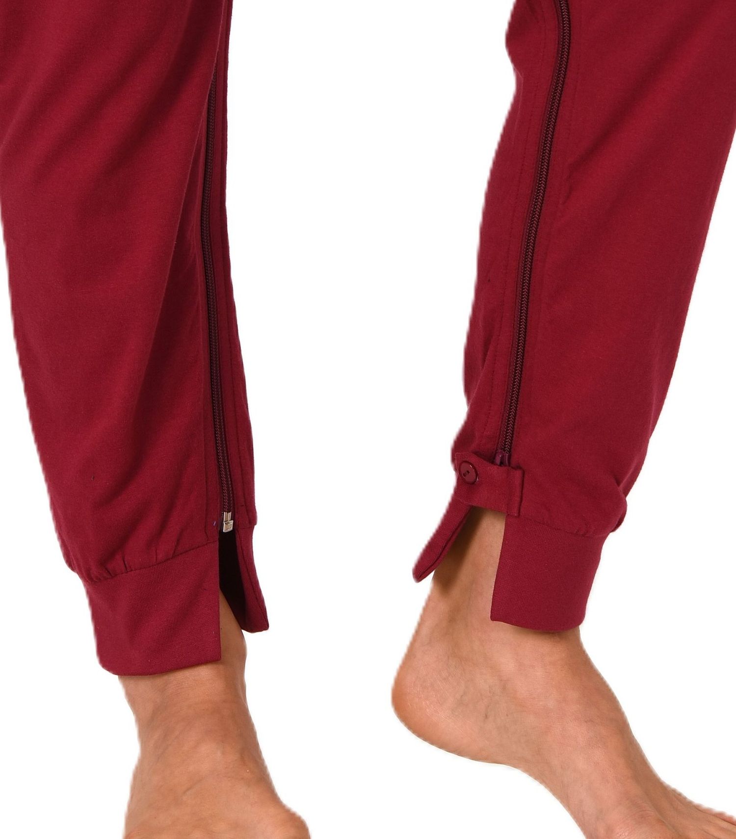 Damen Pflegeoverall langarm Einteiler Schlafanzug mit Reissverschluss am Rücken und Bein Damen Pflegeoverall langarm Einteiler Schlafanzug mit Reissverschluss am Rücken und Bein