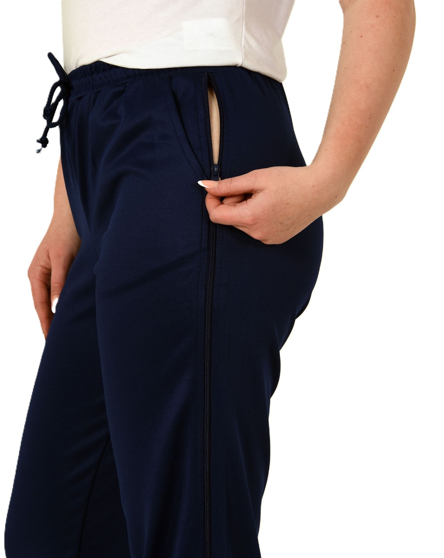 Damen Rehahose mit seitlichen Reißverschluß Jogginghose für Reha, Physio, Gipsbein