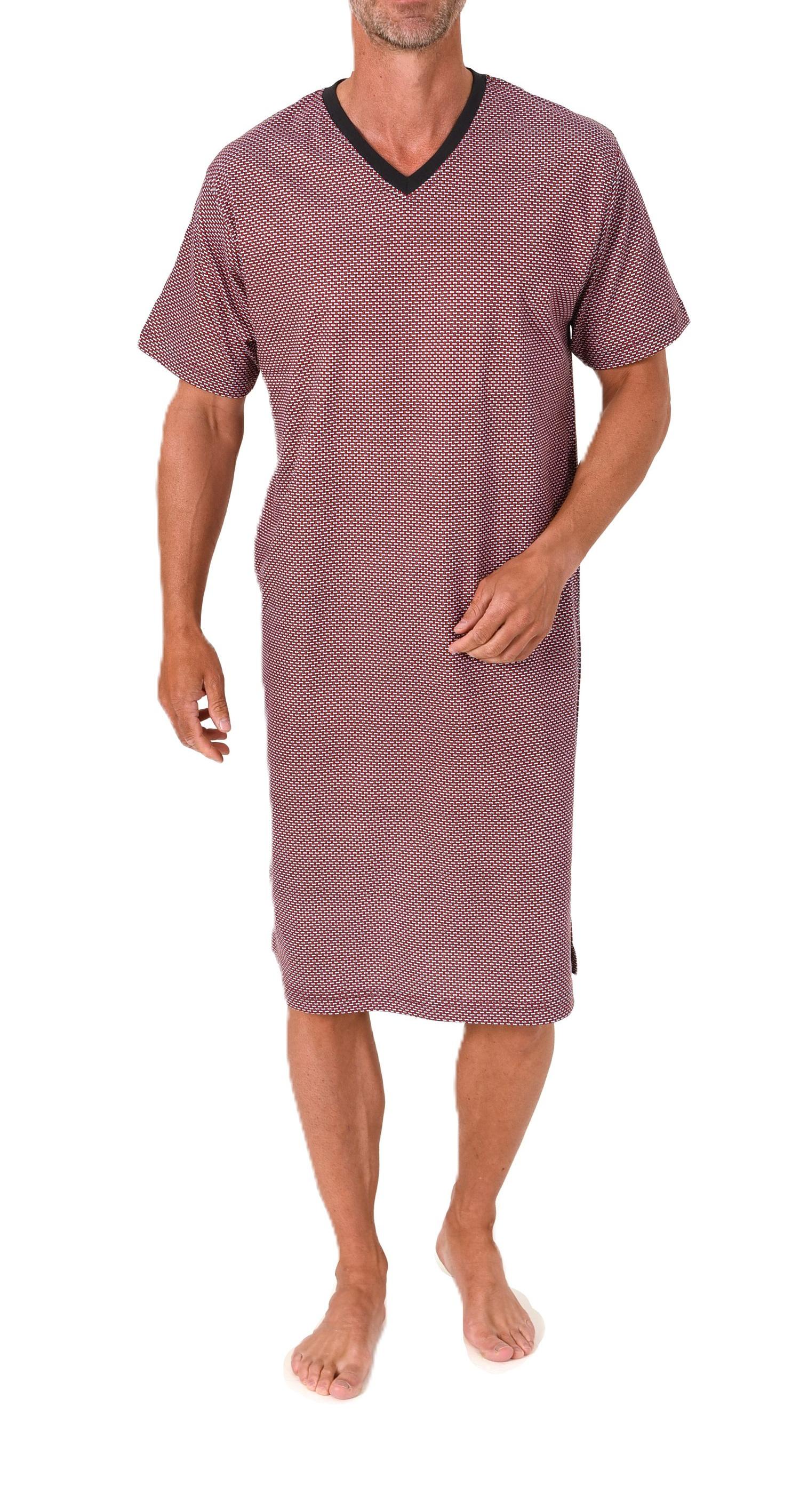 Normann Herren kurzarm Nachthemd im edlen Minimal-Print – auch in Übergrößen Normann Herren kurzarm Nachthemd im edlen Minimal-Print – auch in Übergrößen
