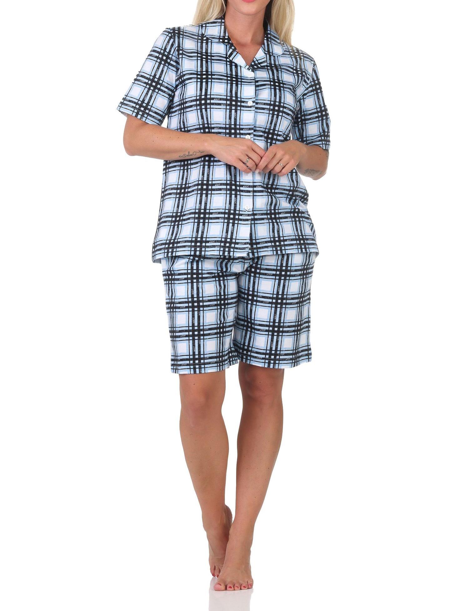 Normann Damen kurzarm Pyjama Shorty zum durchknöpfen in Karo Optik - auch in Übergröße Normann Damen kurzarm Pyjama Shorty zum durchknöpfen in Karo Optik - auch in Übergröße