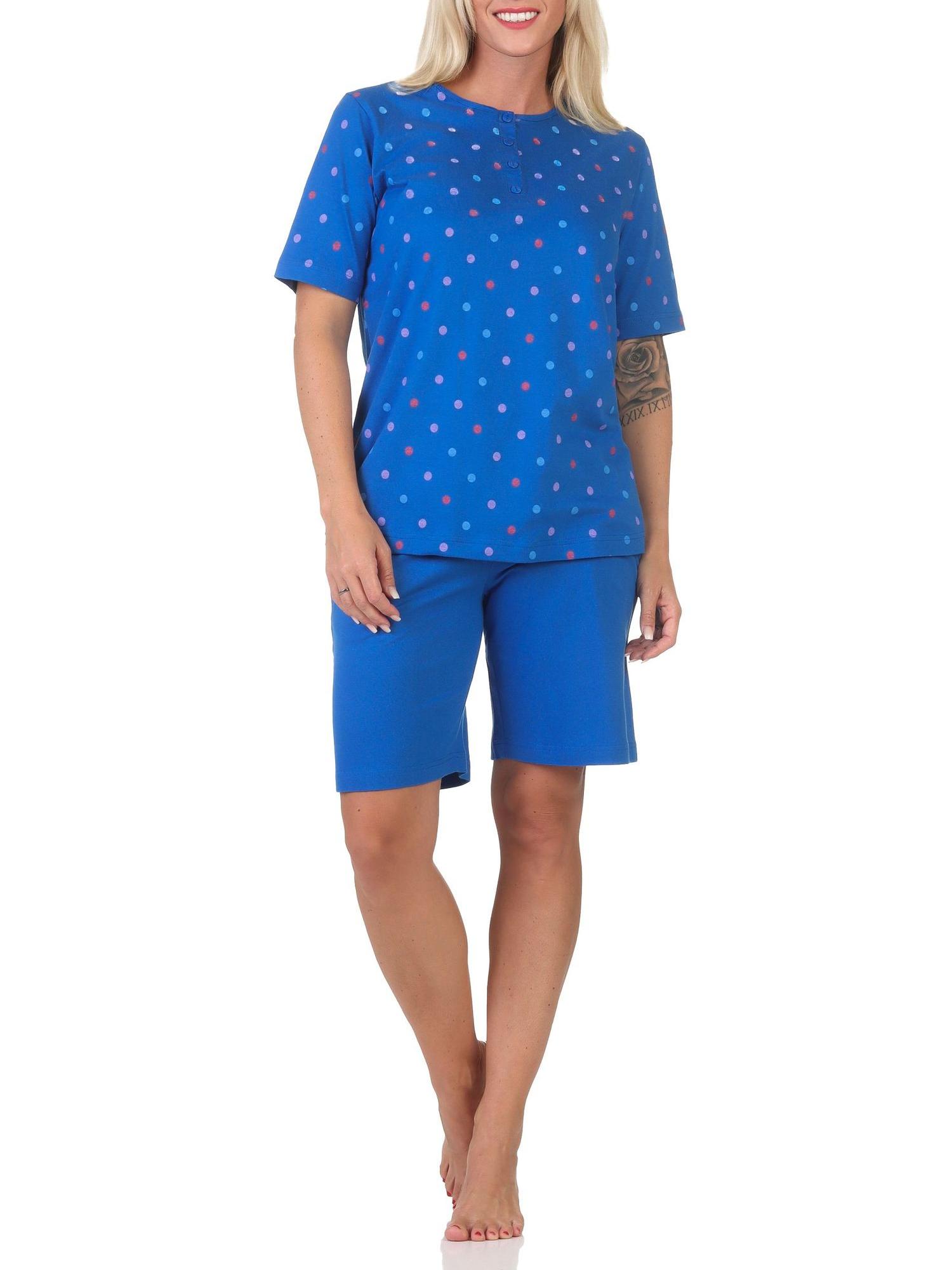 Normann Damen kurzarm Schlafanzug Shorty Pyjama in Tupfen-Punkte Optik - auch in Übergröße Normann Damen kurzarm Schlafanzug Shorty Pyjama in Tupfen-Punkte Optik - auch in Übergröße