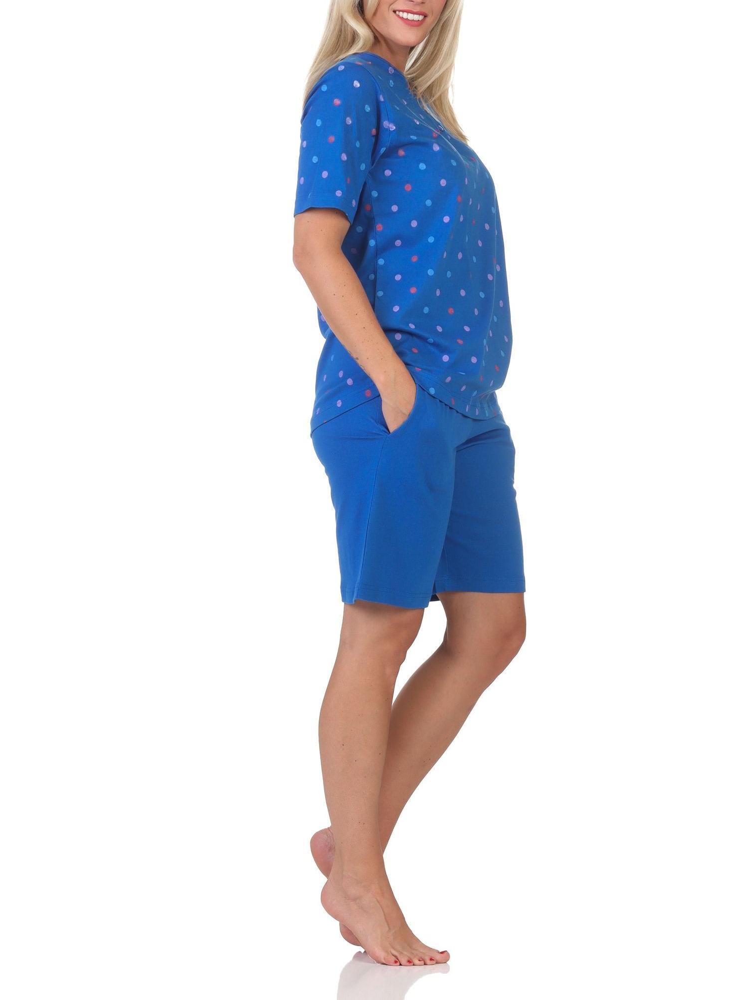 Normann Damen kurzarm Schlafanzug Shorty Pyjama in Tupfen-Punkte Optik - auch in Übergröße Normann Damen kurzarm Schlafanzug Shorty Pyjama in Tupfen-Punkte Optik - auch in Übergröße